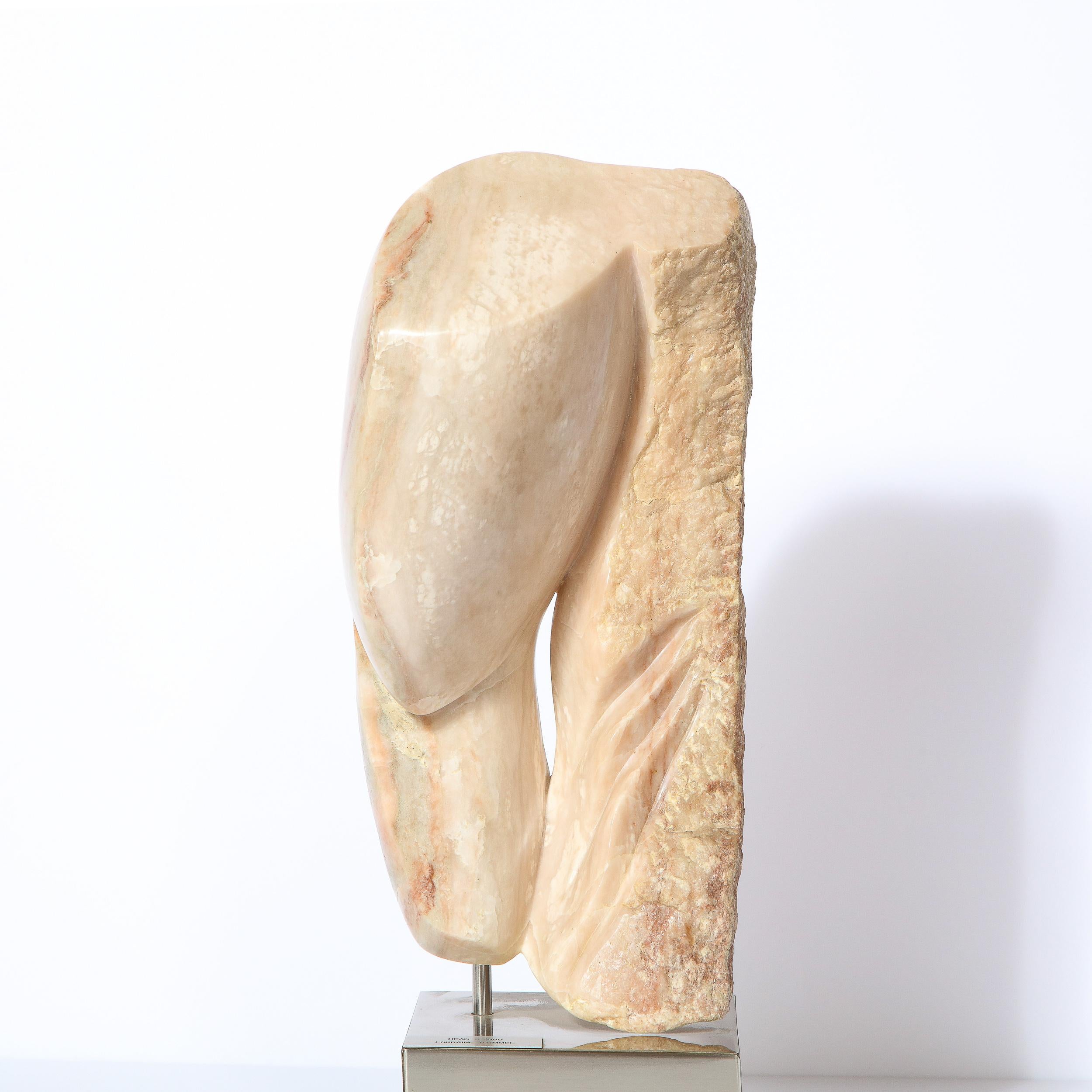 American Modernist Abstract Figurative Sculpture in Exotic Marble by Lorraine Stimmel