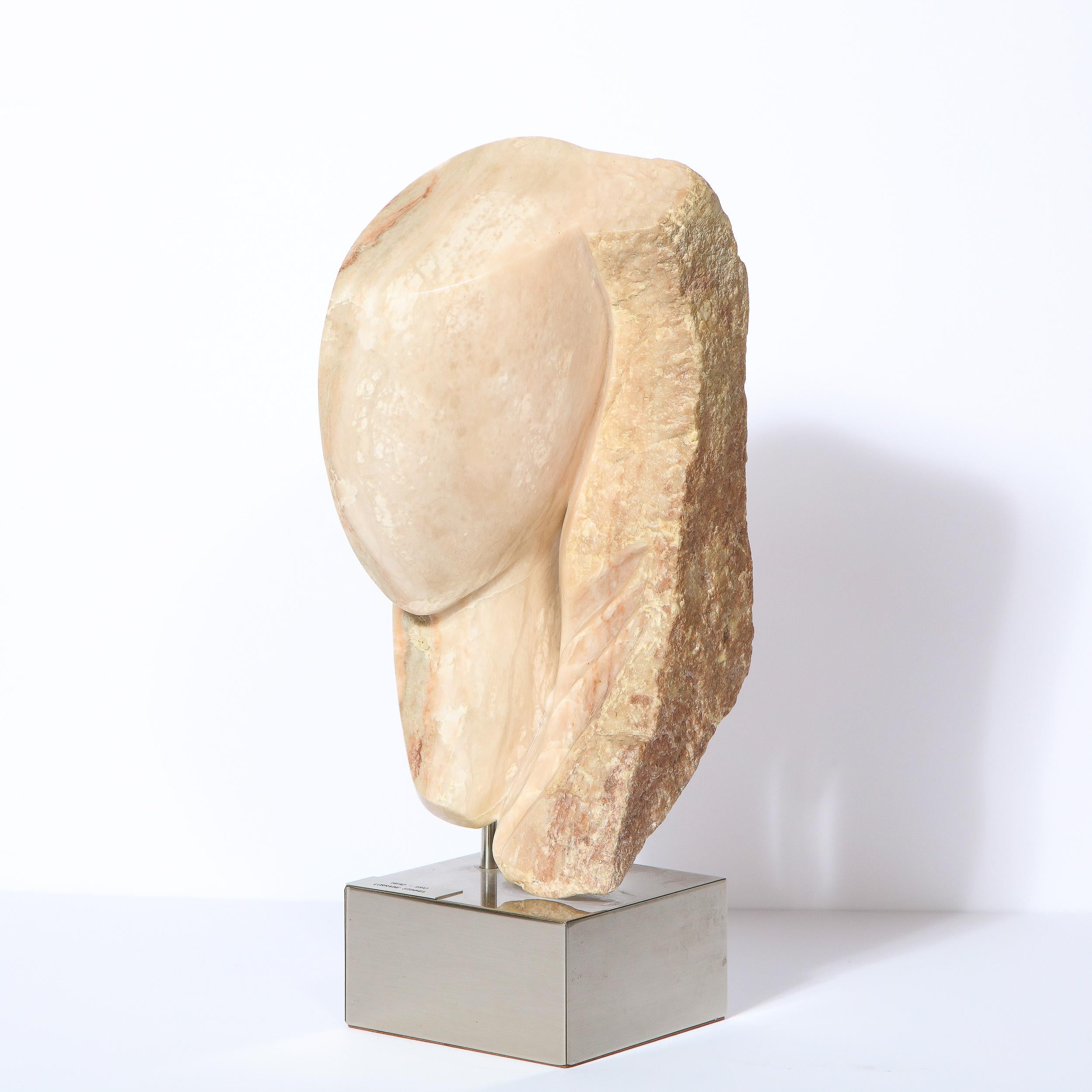 Late 20th Century Modernist Abstract Figurative Sculpture in Exotic Marble by Lorraine Stimmel