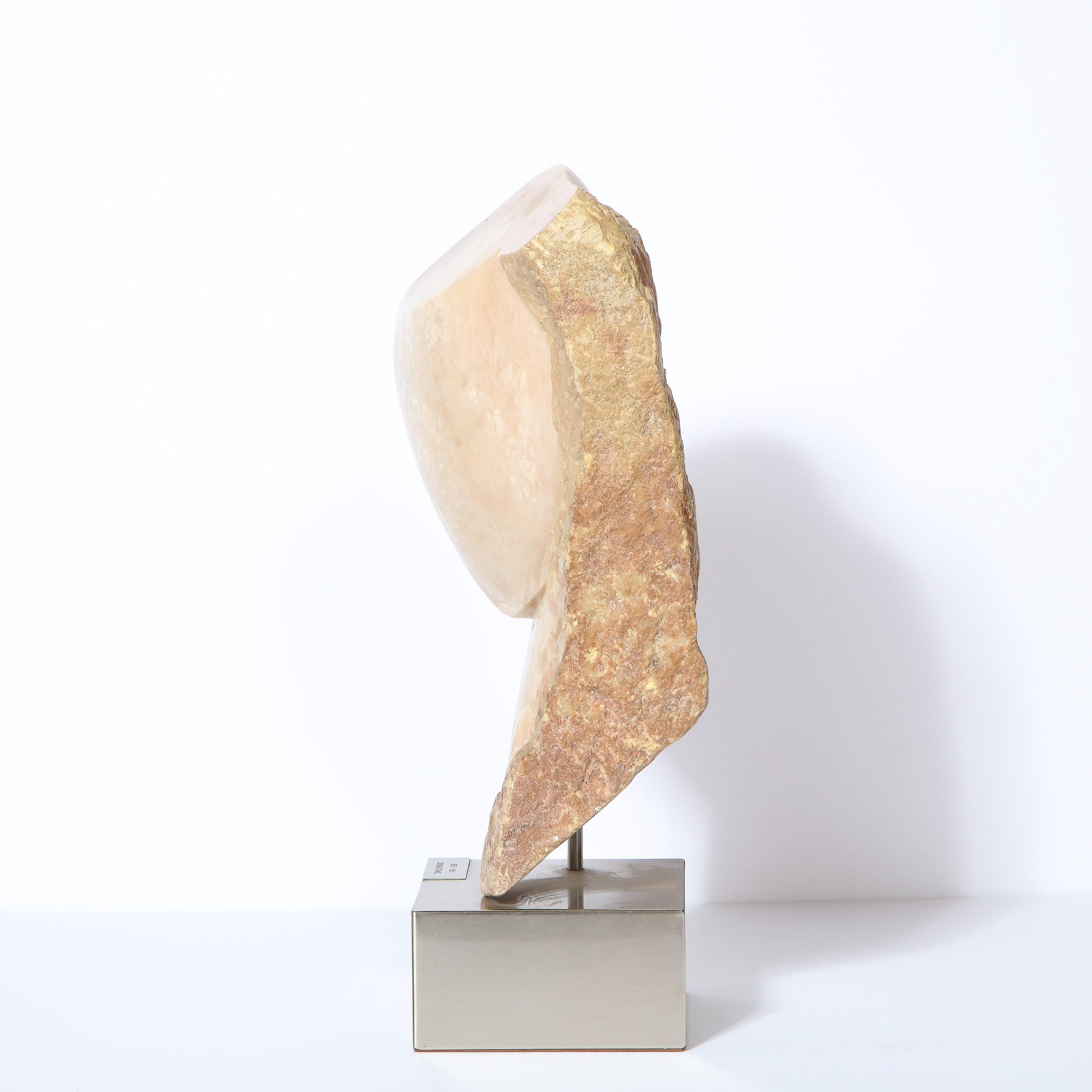 Modernist Abstract Figurative Sculpture in Exotic Marble by Lorraine Stimmel 1