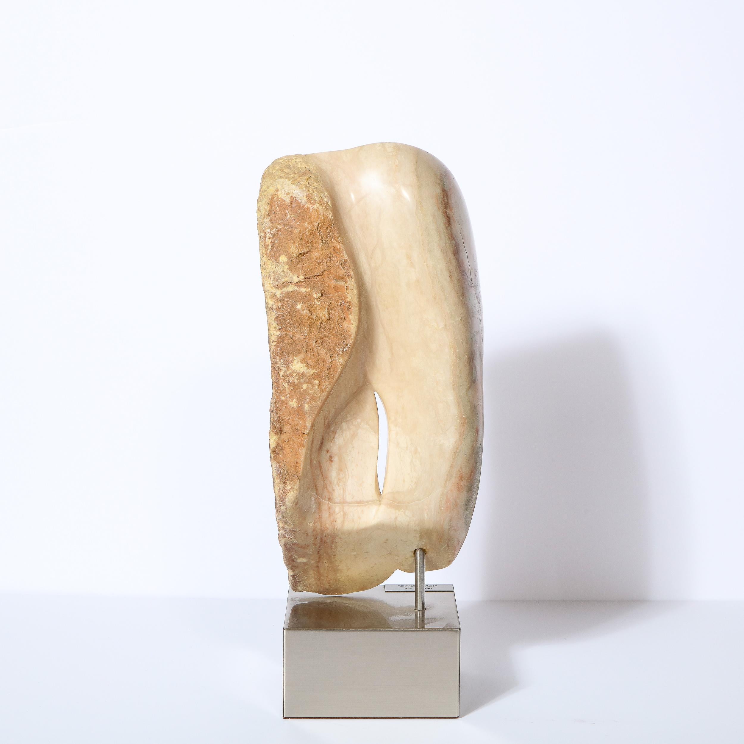 Modernist Abstract Figurative Sculpture in Exotic Marble by Lorraine Stimmel 3