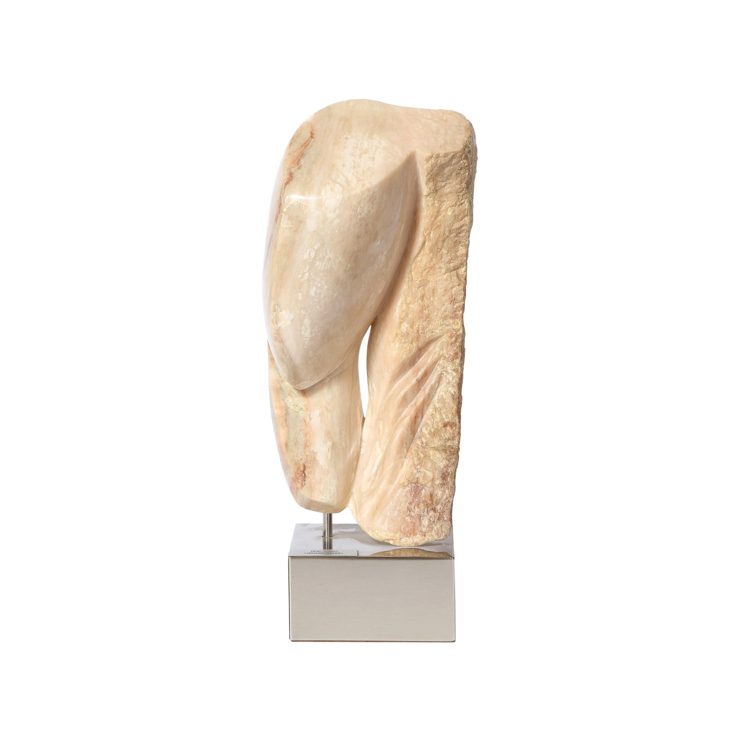 Modernist Abstract Figurative Sculpture in Exotic Marble by Lorraine Stimmel