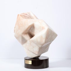 Sculpture géométrique abstraite moderniste abstraite en marbre exotique, « Triangles », de Dan Bedik