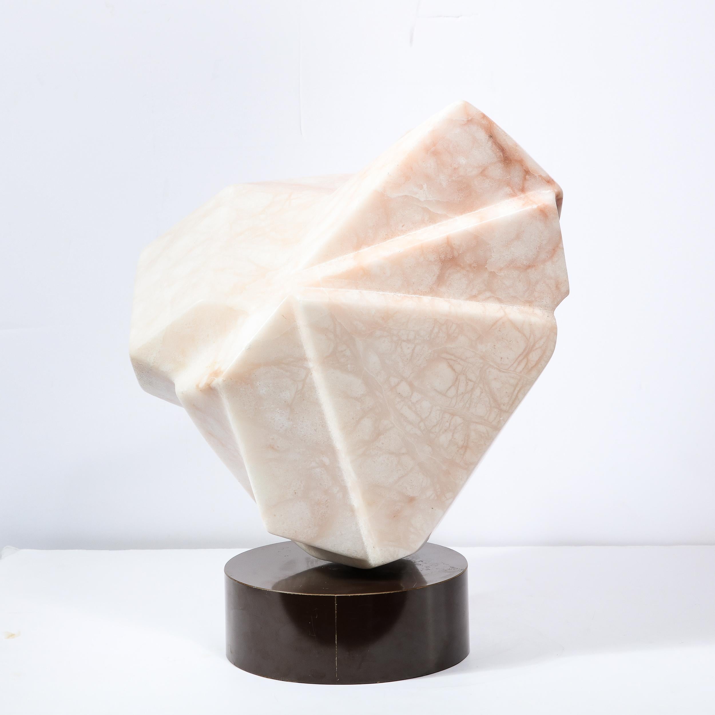 Modernist Abstract Geometric Exotic Marble Sculpture, 