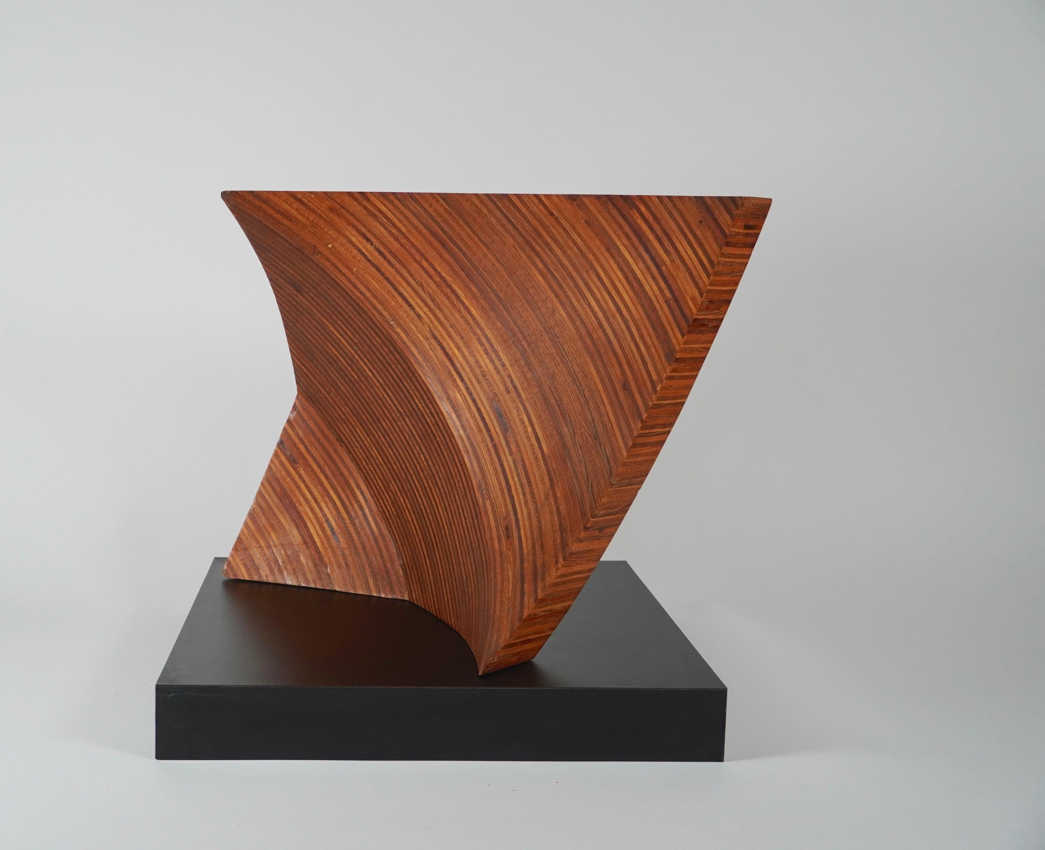 Late 20th Century Modernist Abstract Hand Carved Wooden Sculpture, circa 1970s