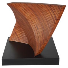 Modernist Abstract Hand Carved Wooden Sculpture, circa 1970s