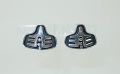 Modernist Abstract Mexican Sterling Silver Earrings, 1950's