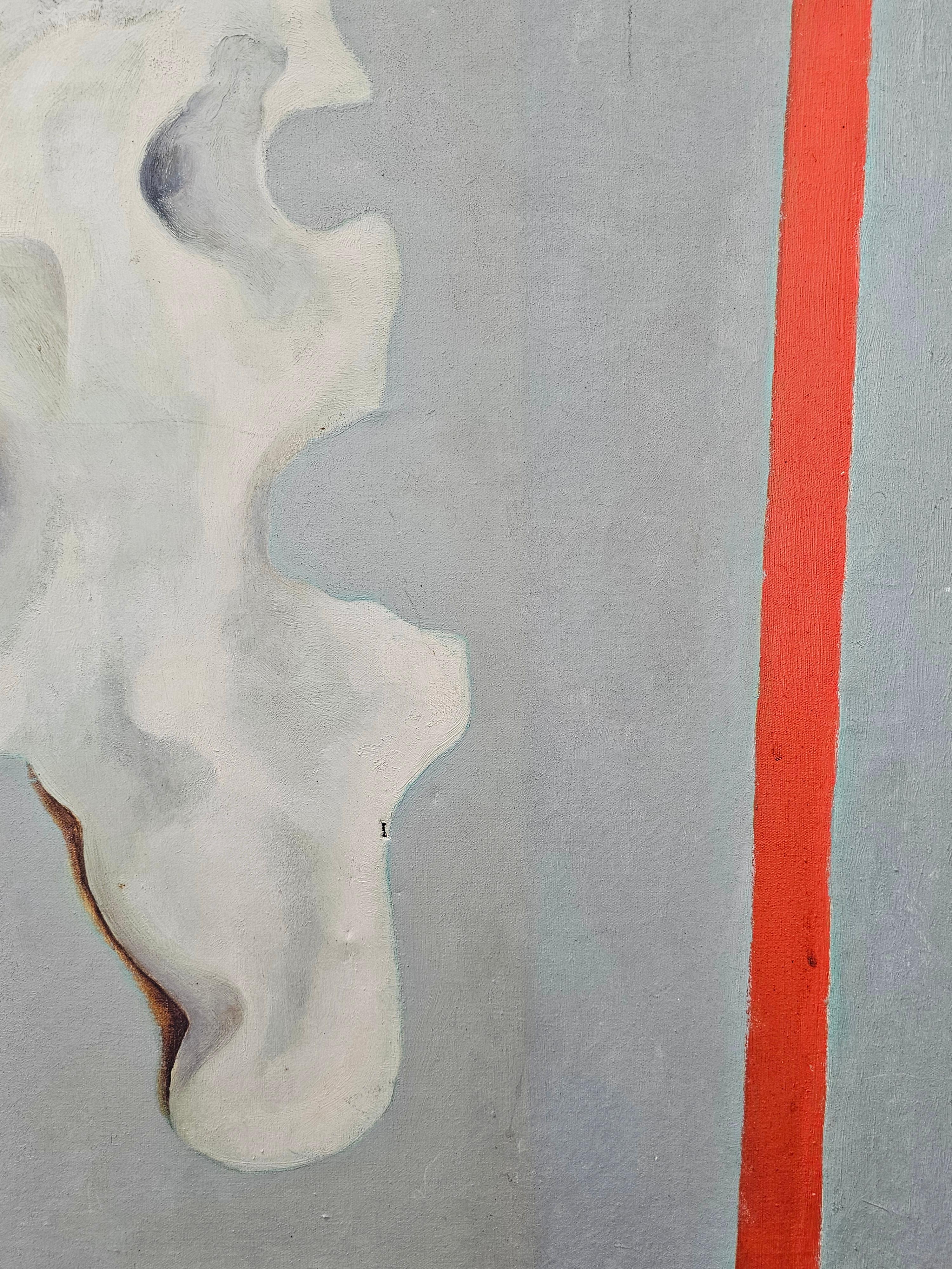 Croatian Modernist Abstract Oil on Canvas by Yugoslav artist Zvonko Musulin, Croatia 1974 For Sale