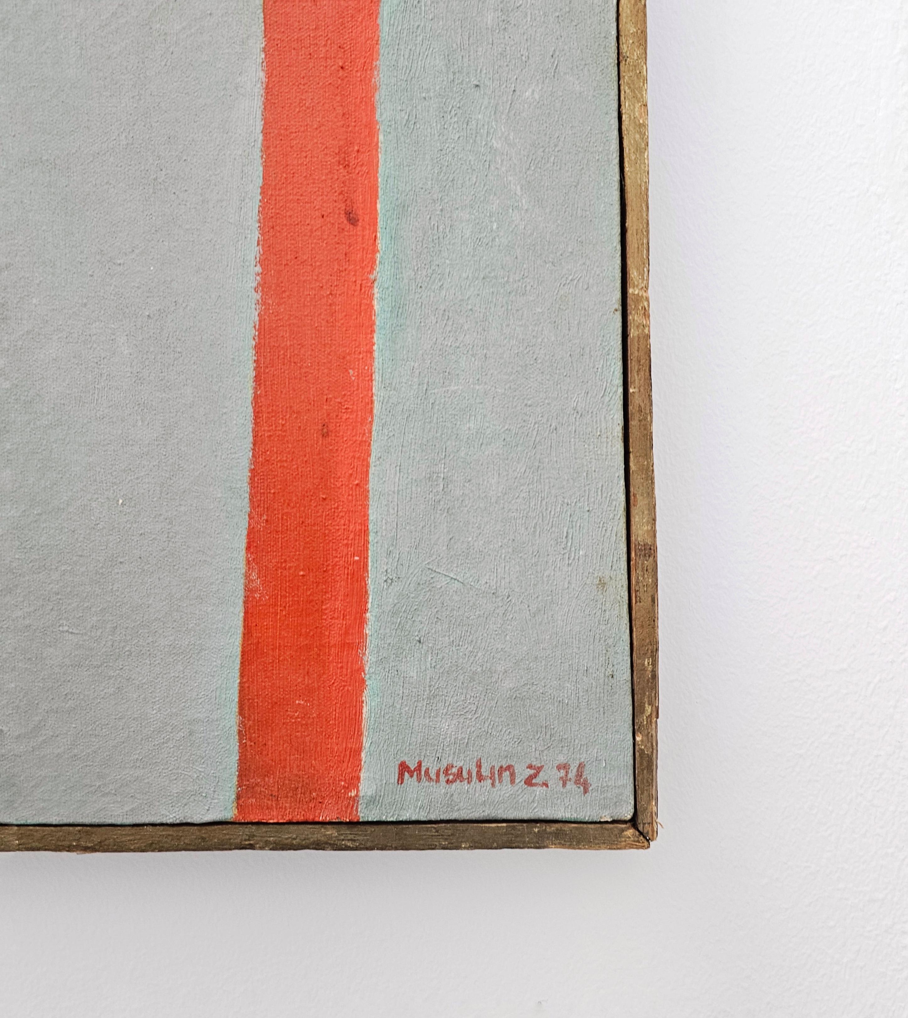 Modernist Abstract Oil on Canvas by Yugoslav artist Zvonko Musulin, Croatia 1974 In Good Condition For Sale In Beograd, RS