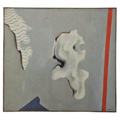 Olio astratto modernista su tela dell'artista jugoslavo Zvonko Musulin, Croazia 1974