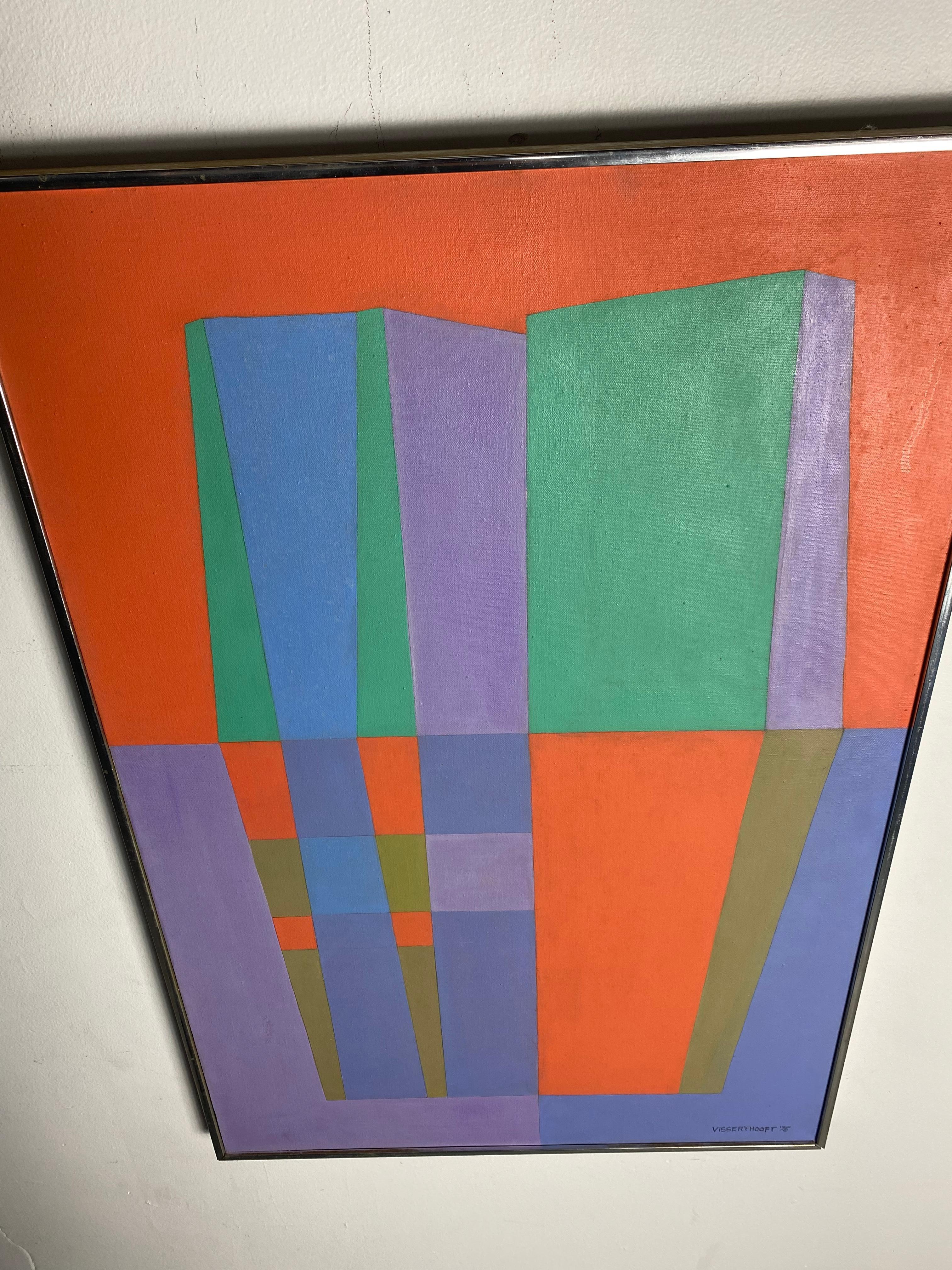 Modernist Abstract Oil on Canvas original painting by Martha Visser 't Hooft In Good Condition In Buffalo, NY