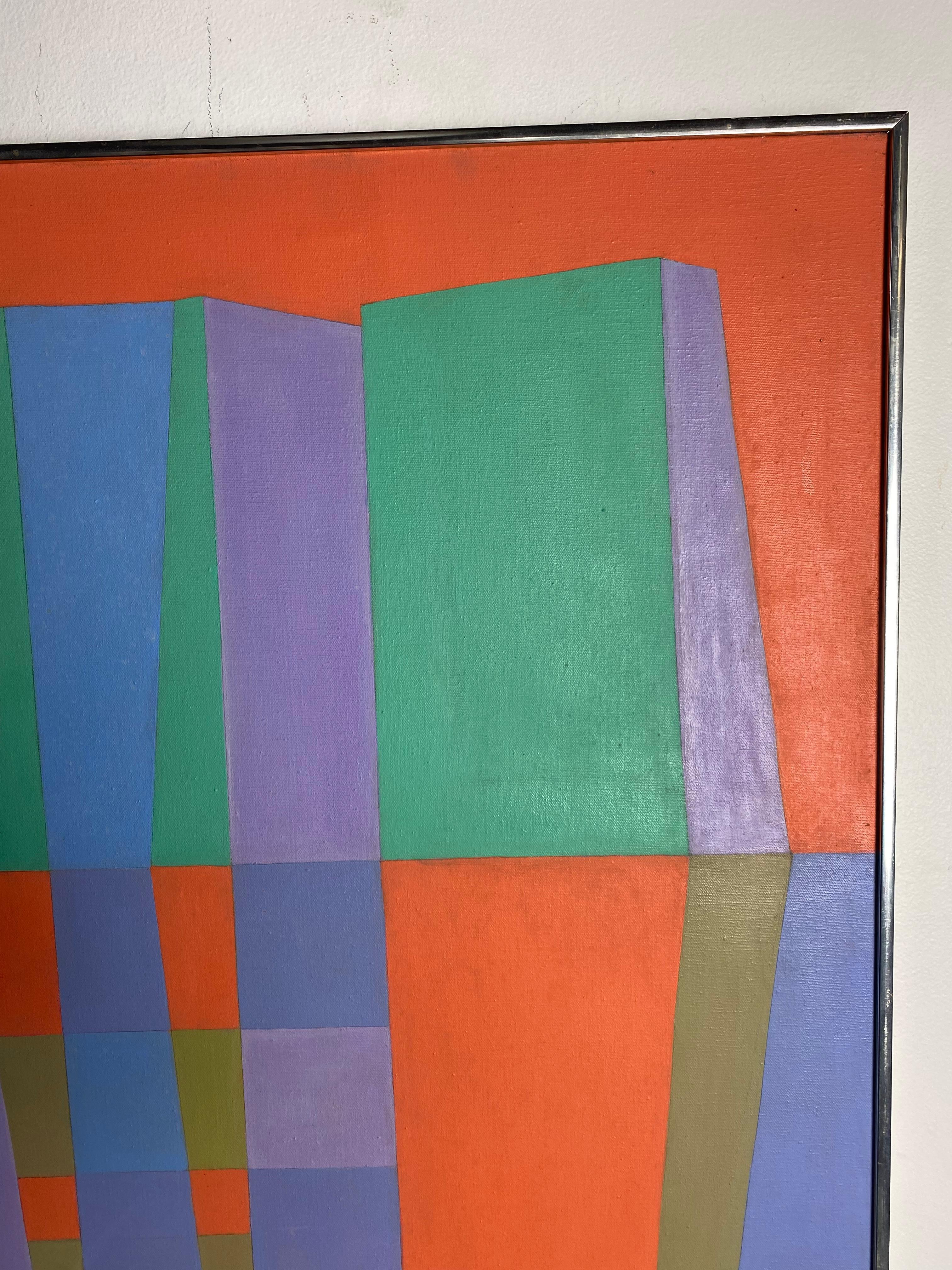 Late 20th Century Modernist Abstract Oil on Canvas original painting by Martha Visser 't Hooft