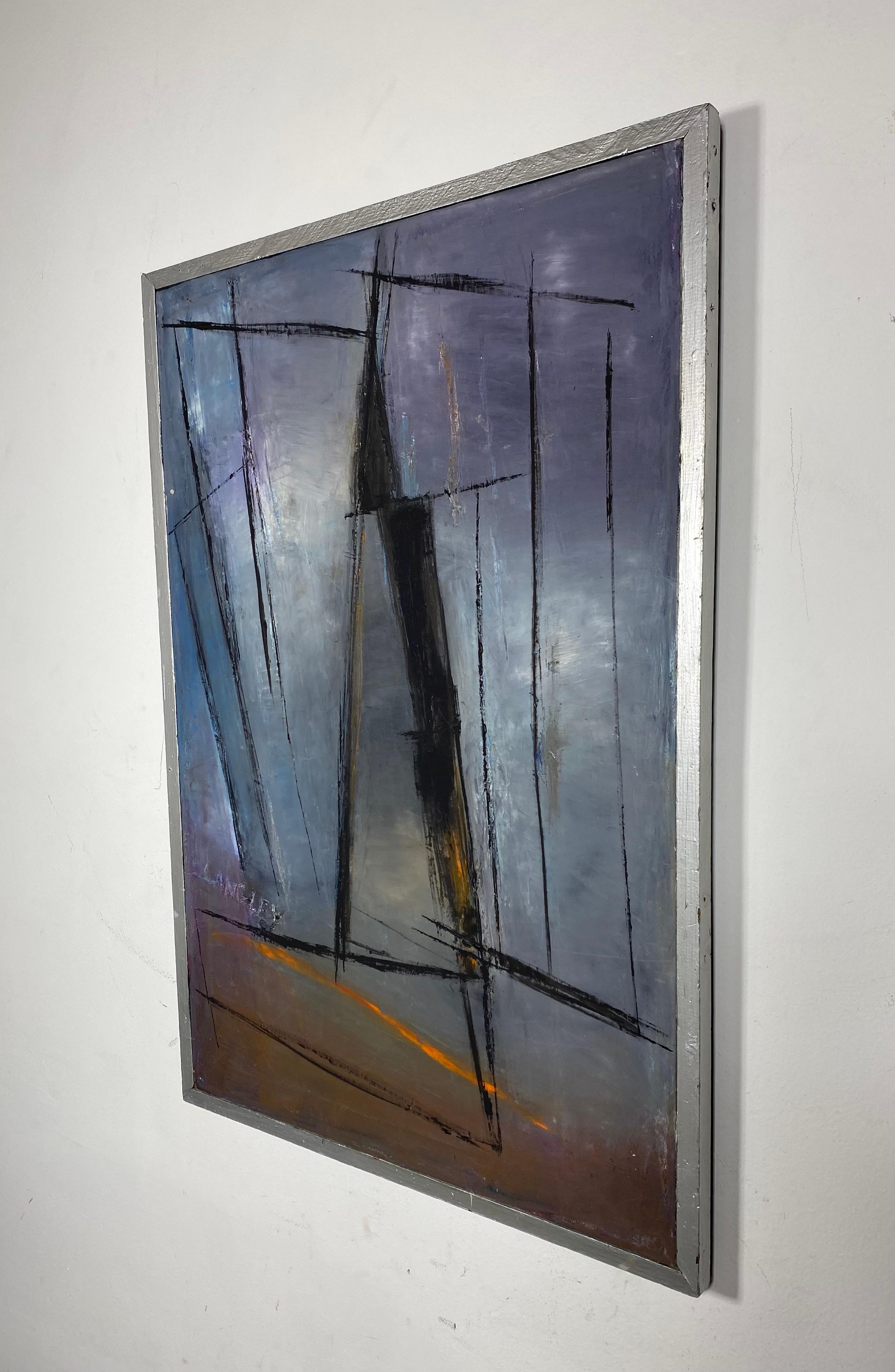 Peinture à l'huile abstraite moderniste sur toile de l'Artistics WNY Kathrin Langley intitulée 