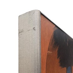 Modernist Abstract Oil Painting with Wash Design on Wood by Eugeni Torrens