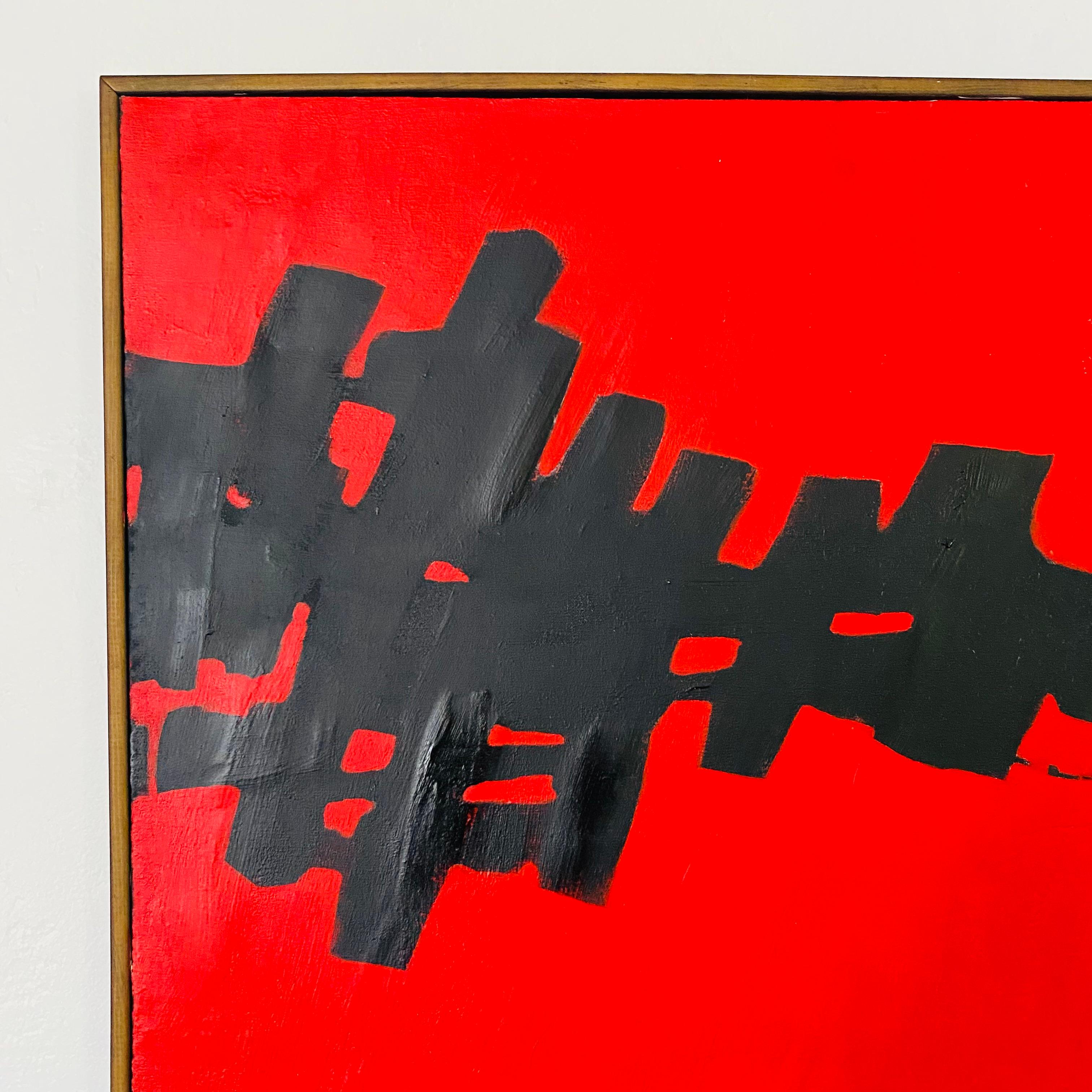 Pintura acrílica original abstracta modernista sobre lienzo Años 70 Posmoderno en venta