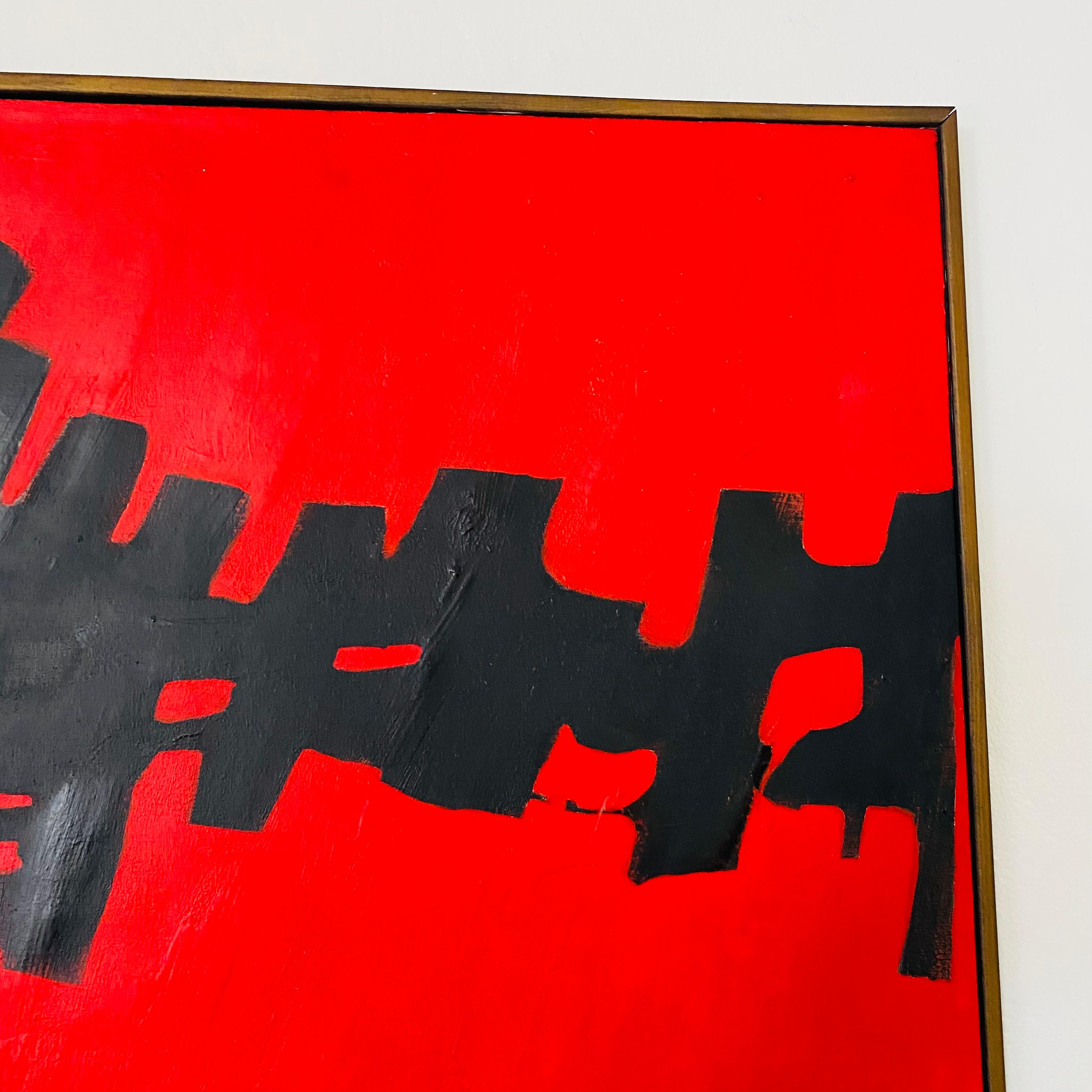 Pintura acrílica original abstracta modernista sobre lienzo Años 70 Estadounidense en venta