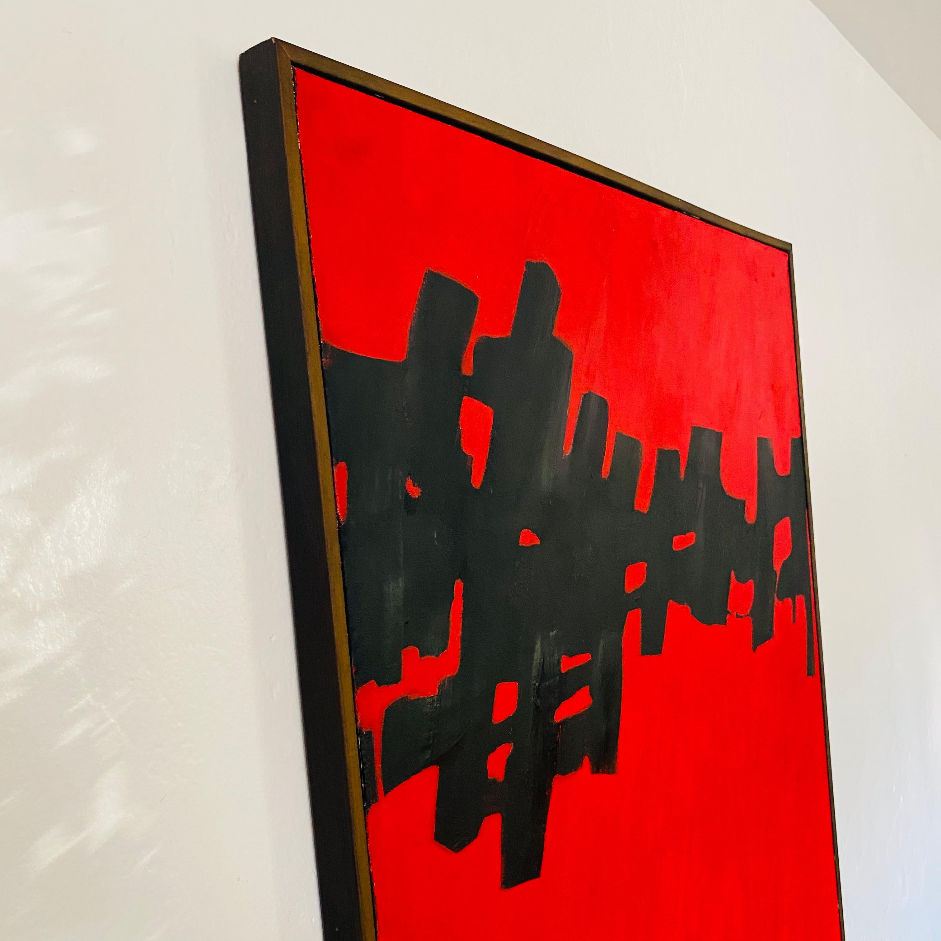 Pintura acrílica original abstracta modernista sobre lienzo Años 70 finales del siglo XX en venta