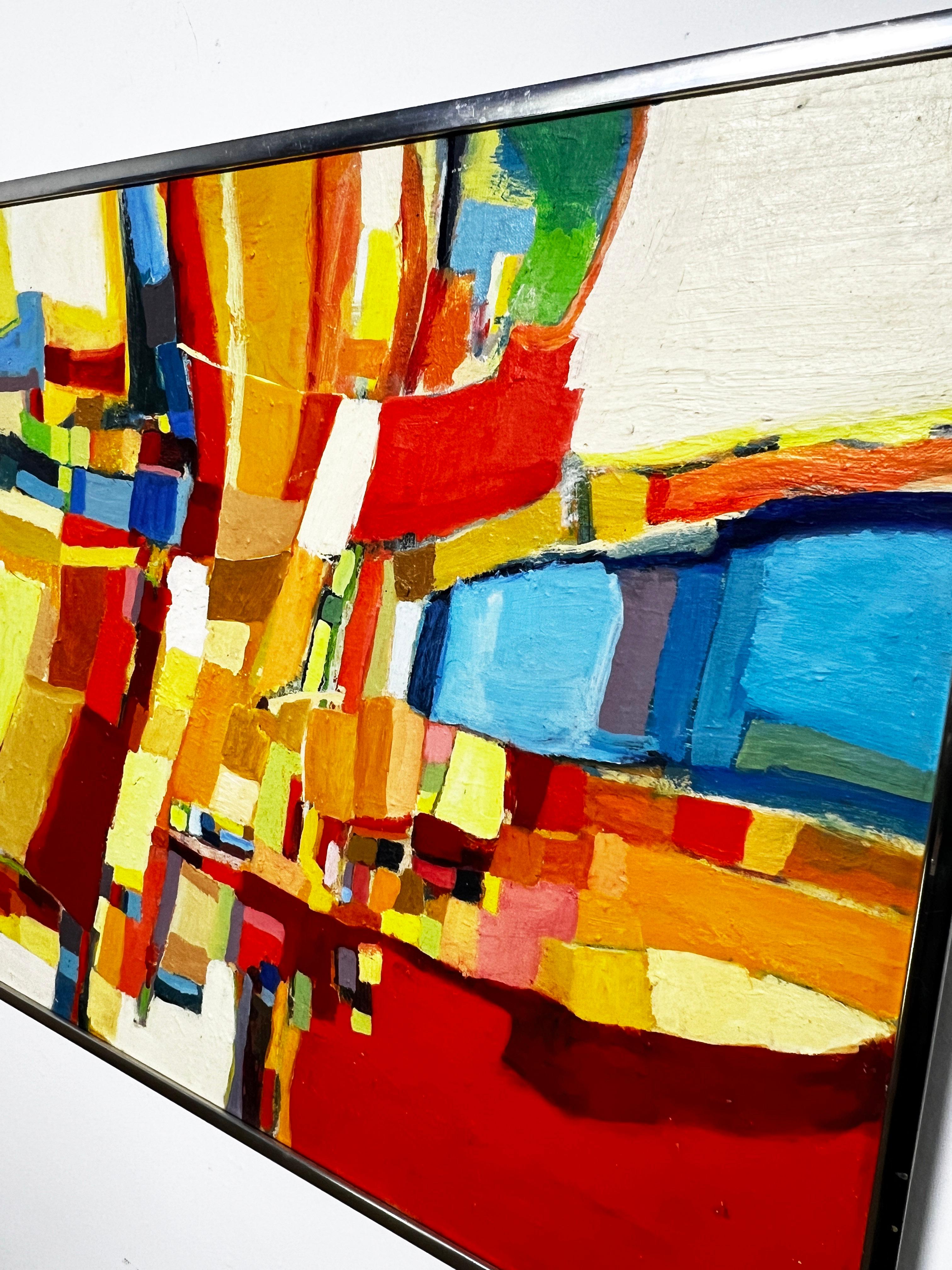 Quadro astratto modernista di Carole Thurlow degli anni '70 circa In condizioni buone a Peabody, MA
