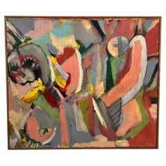 Used Modernist Abstract Painting by Chase Bailey Titled "Women's Liberation", D. 1971