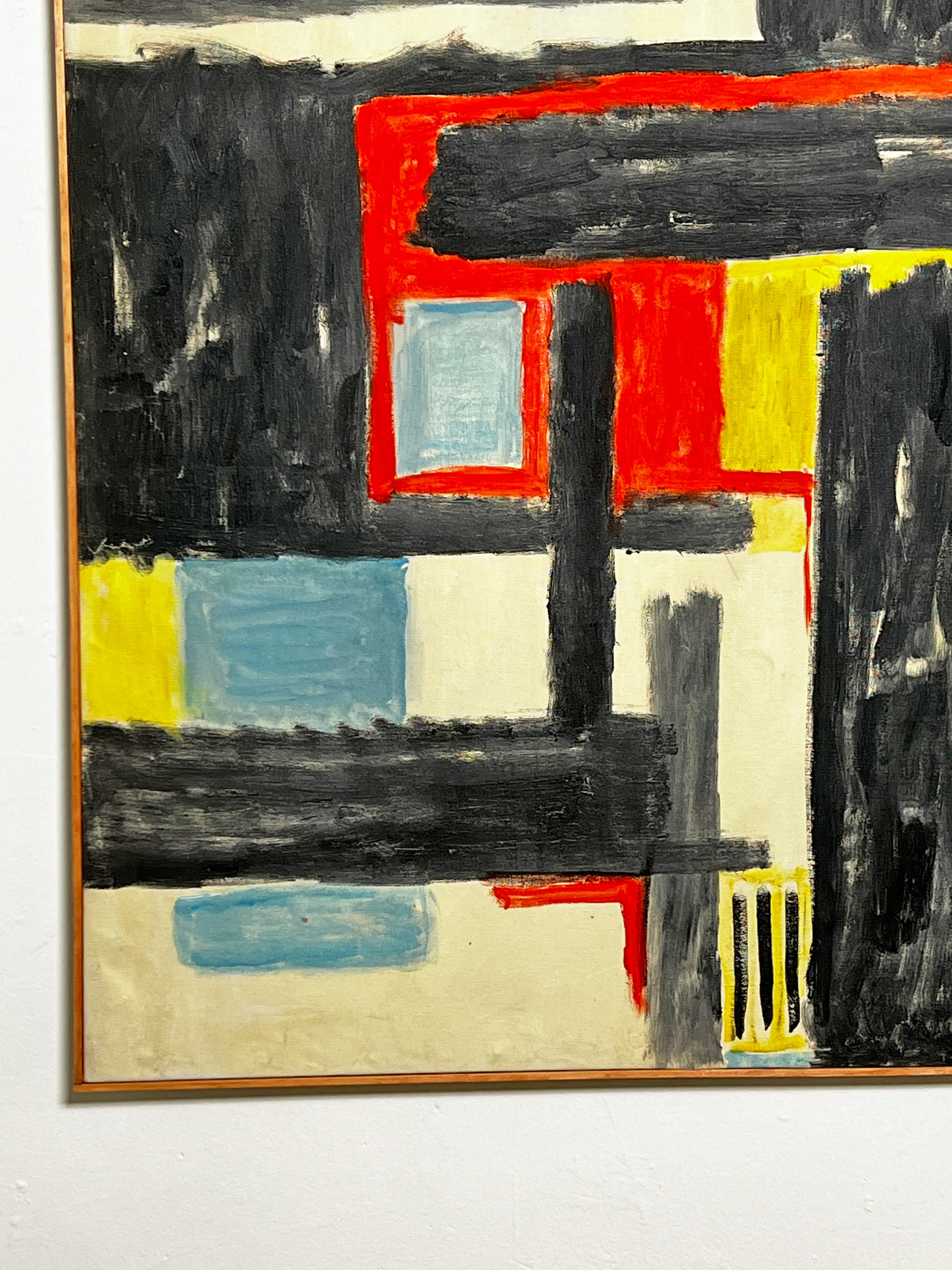 Pintura abstracta modernista del expresionista neoyorquino Phillip Callahan, hacia la década de 1960 Moderno de mediados de siglo