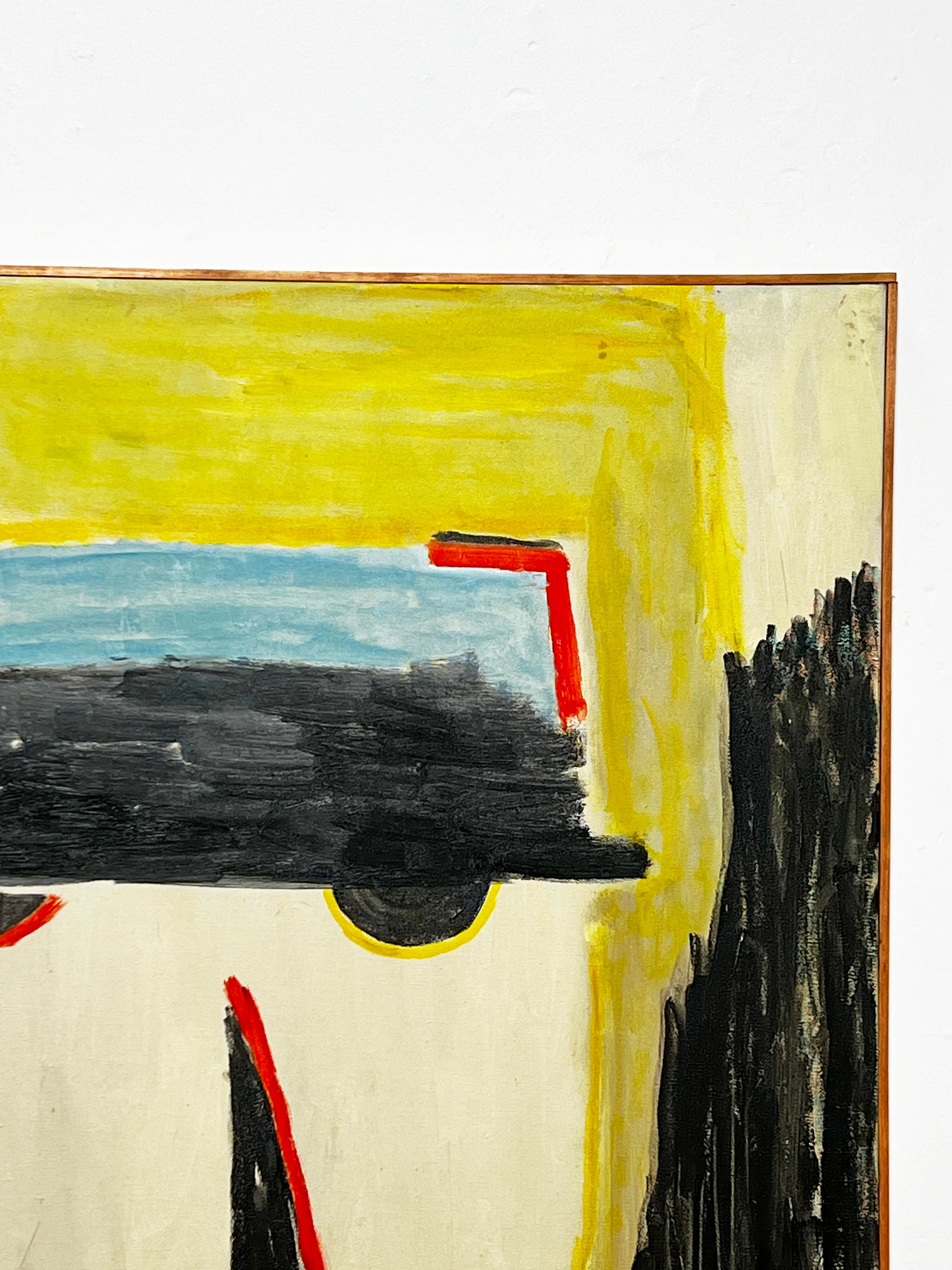 Pintura abstracta modernista del expresionista neoyorquino Phillip Callahan, hacia la década de 1960 en Bueno Estado en Peabody, MA