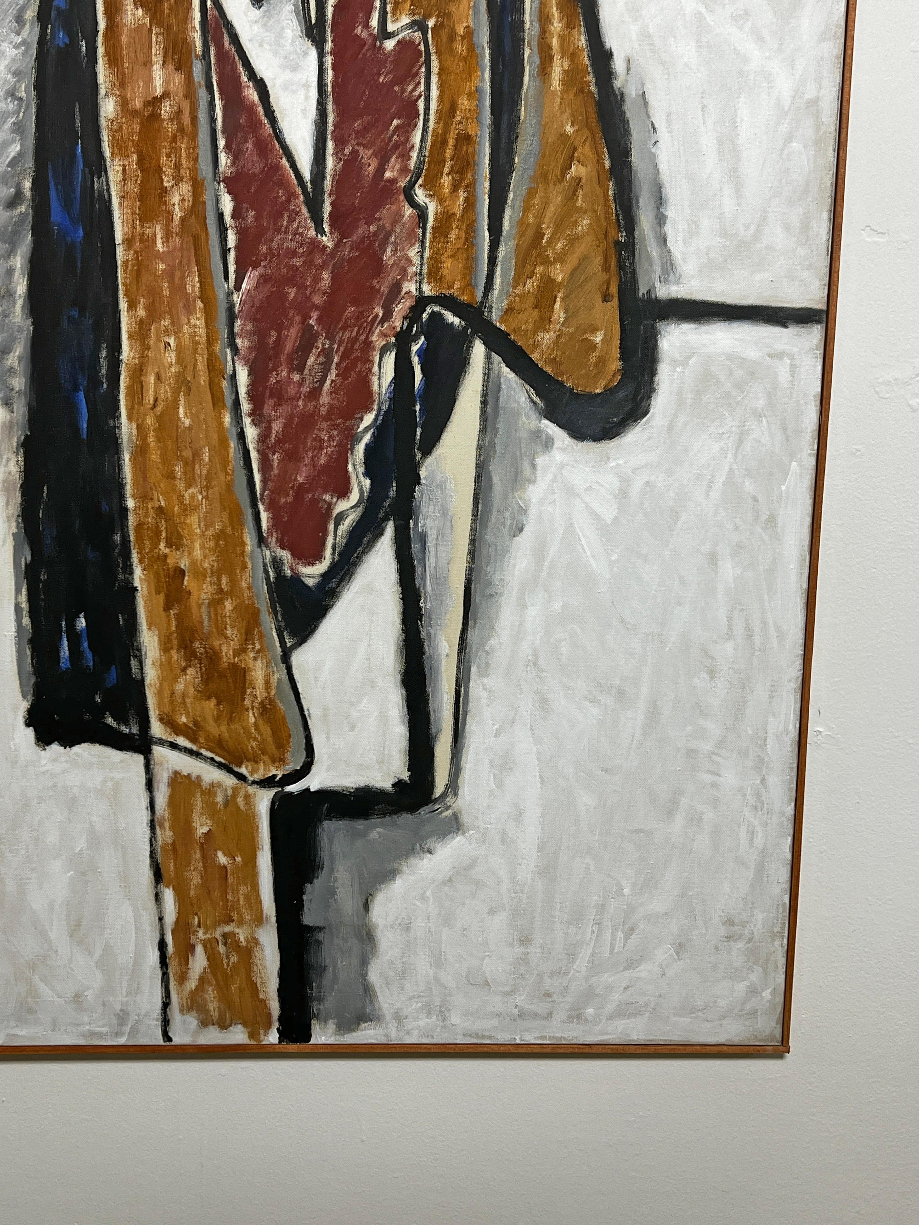 Pintura abstracta modernista del expresionista neoyorquino Phillip Callahan, hacia la década de 1960 en Bueno estado para la venta en Peabody, MA