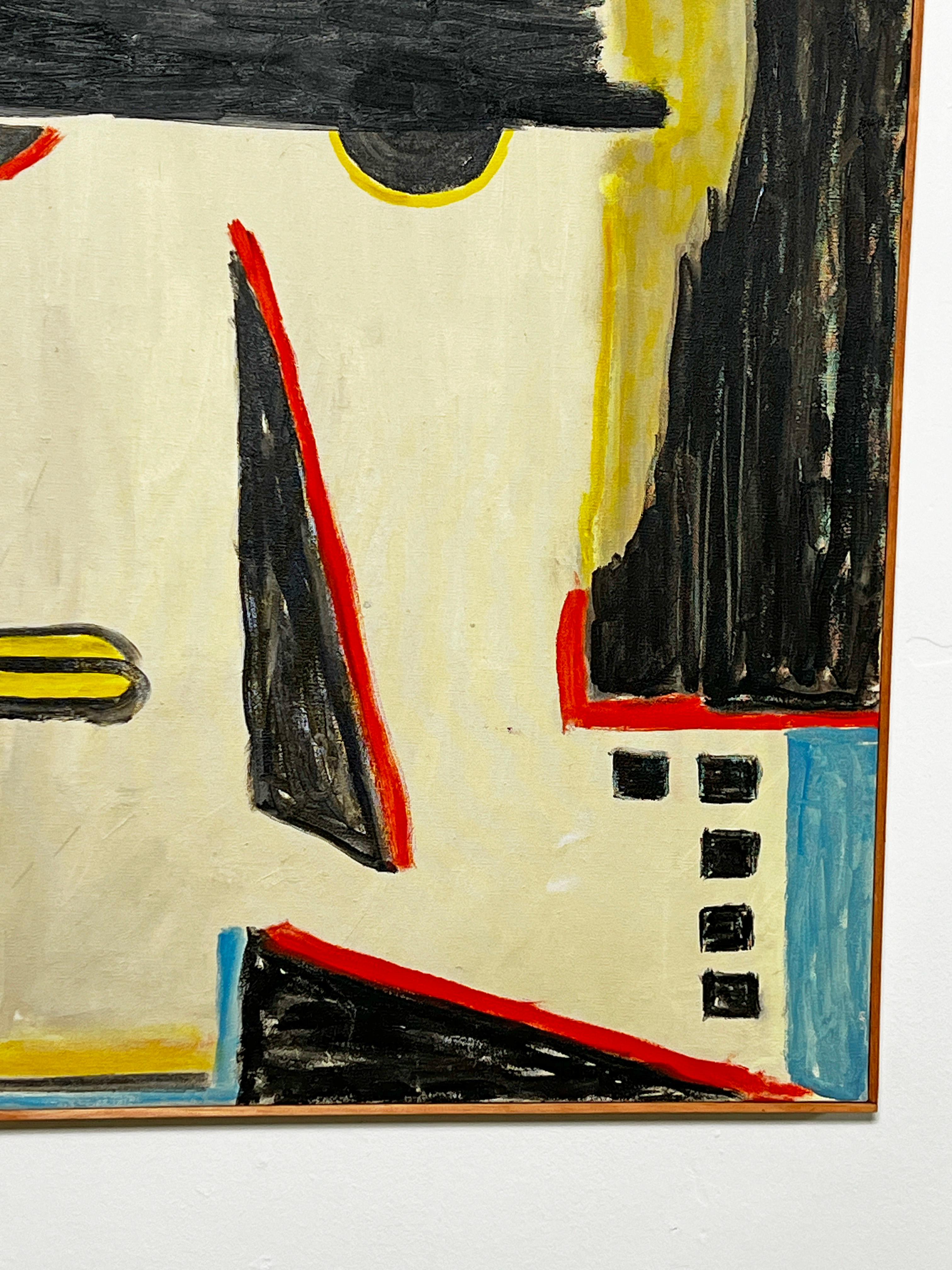 Pintura abstracta modernista del expresionista neoyorquino Phillip Callahan, hacia la década de 1960 mediados del siglo XX