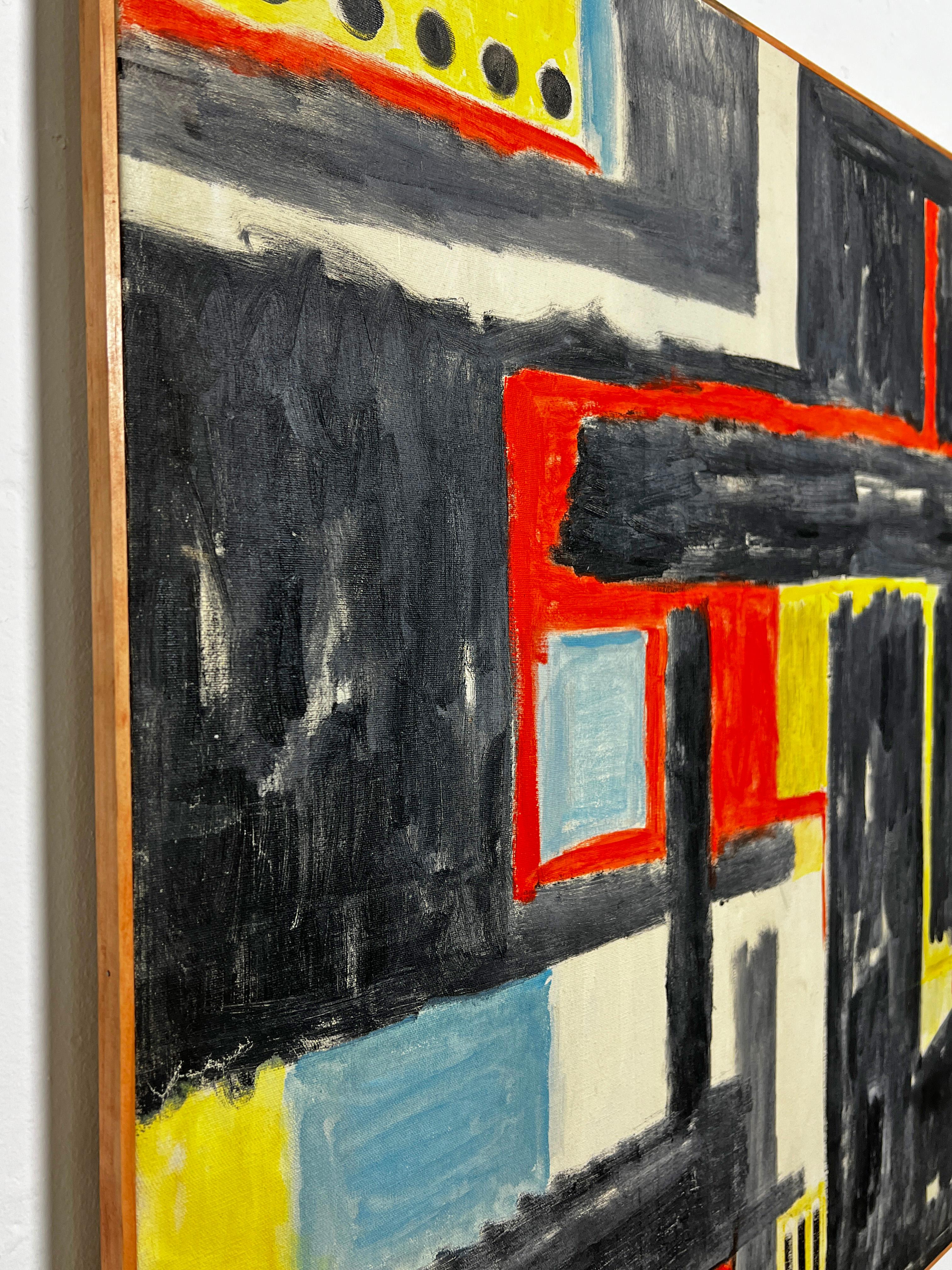 Pintura abstracta modernista del expresionista neoyorquino Phillip Callahan, hacia la década de 1960 2