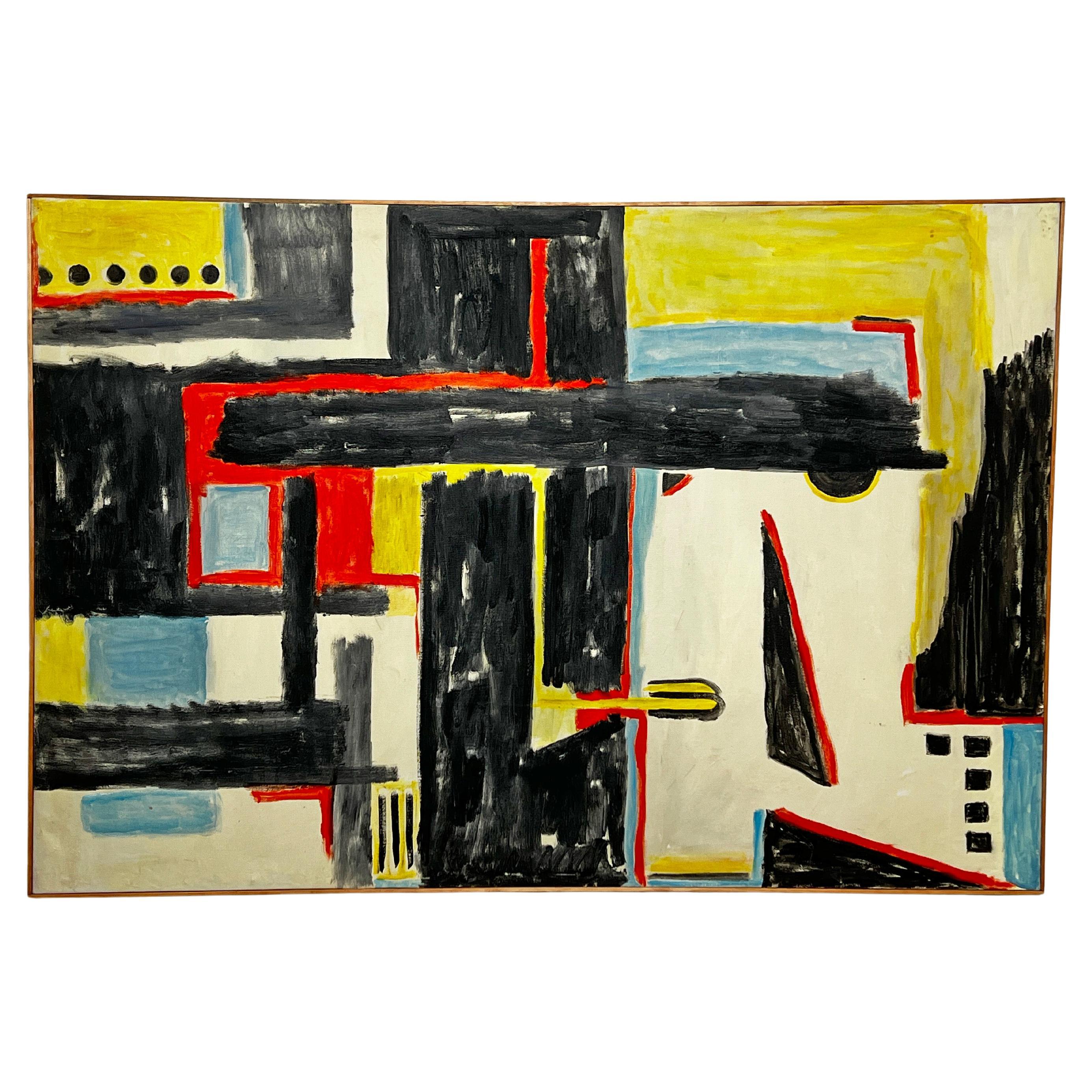 Pintura abstracta modernista del expresionista neoyorquino Phillip Callahan, hacia la década de 1960
