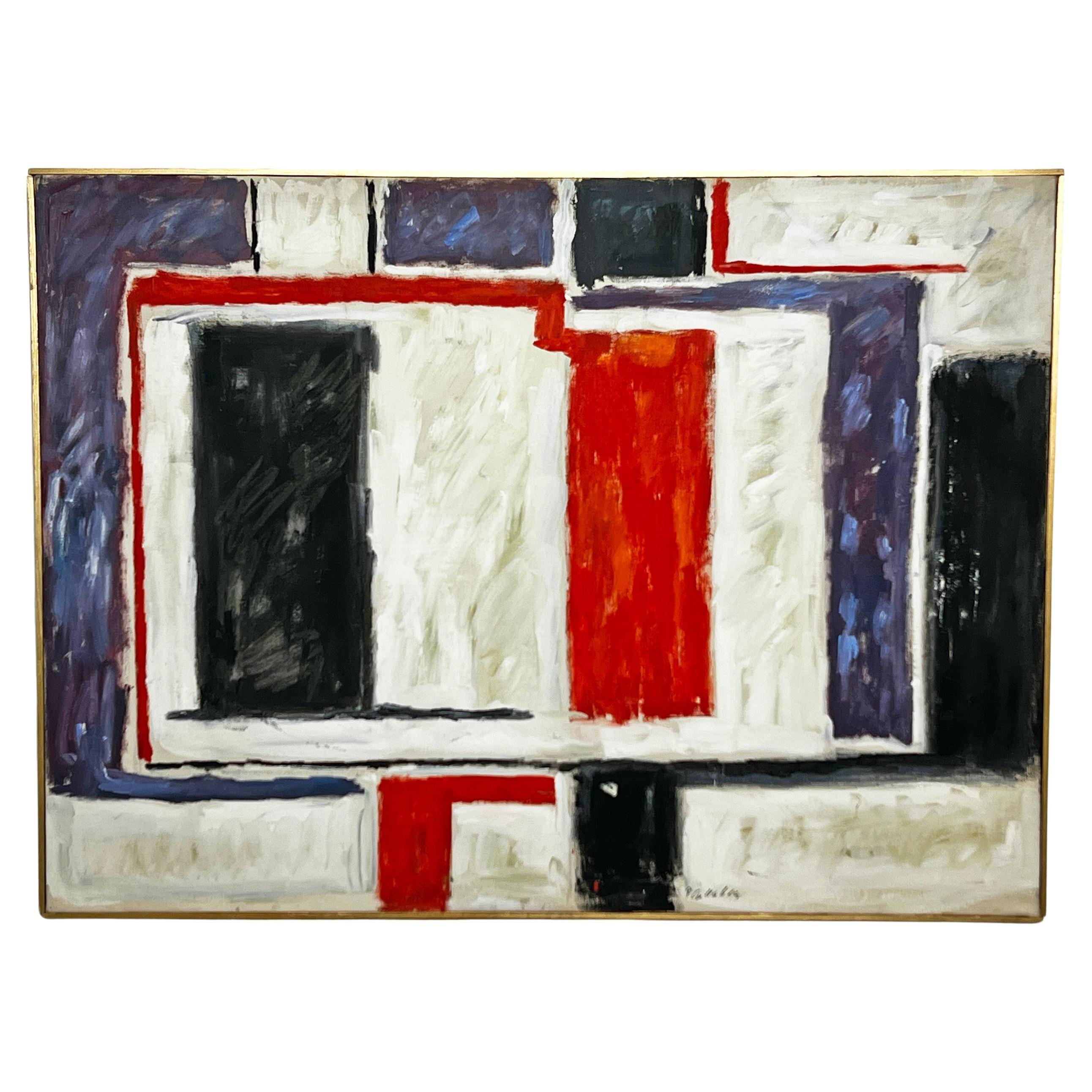 Pintura abstracta modernista del expresionista neoyorquino Phillip Callahan, hacia la década de 1960