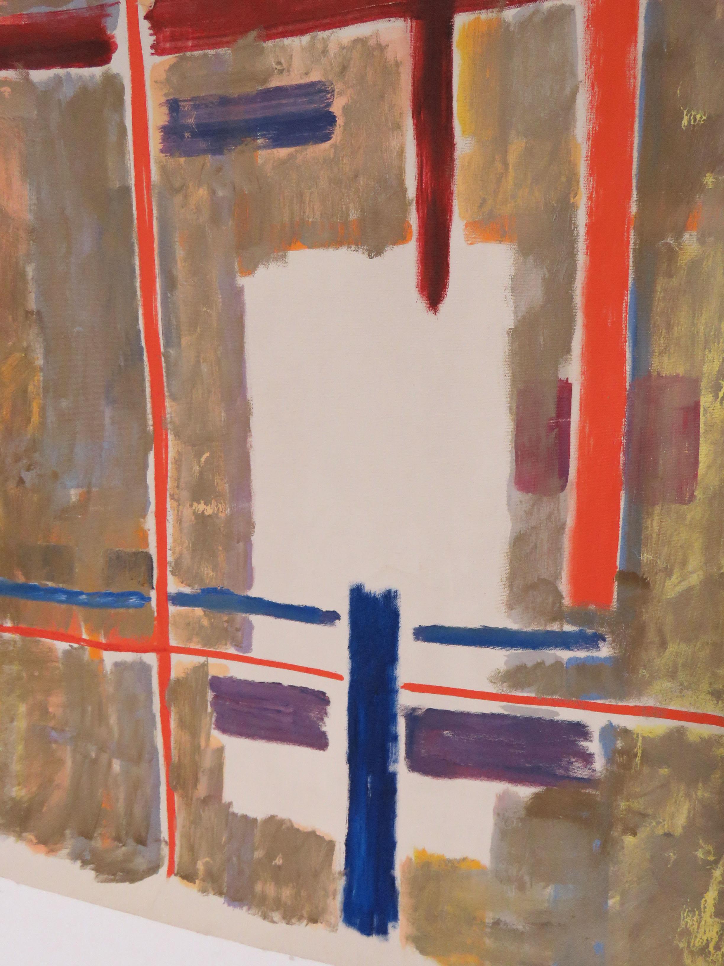 Canvas Modernist Abstract Painting by Phillip Callahan, circa 1960s