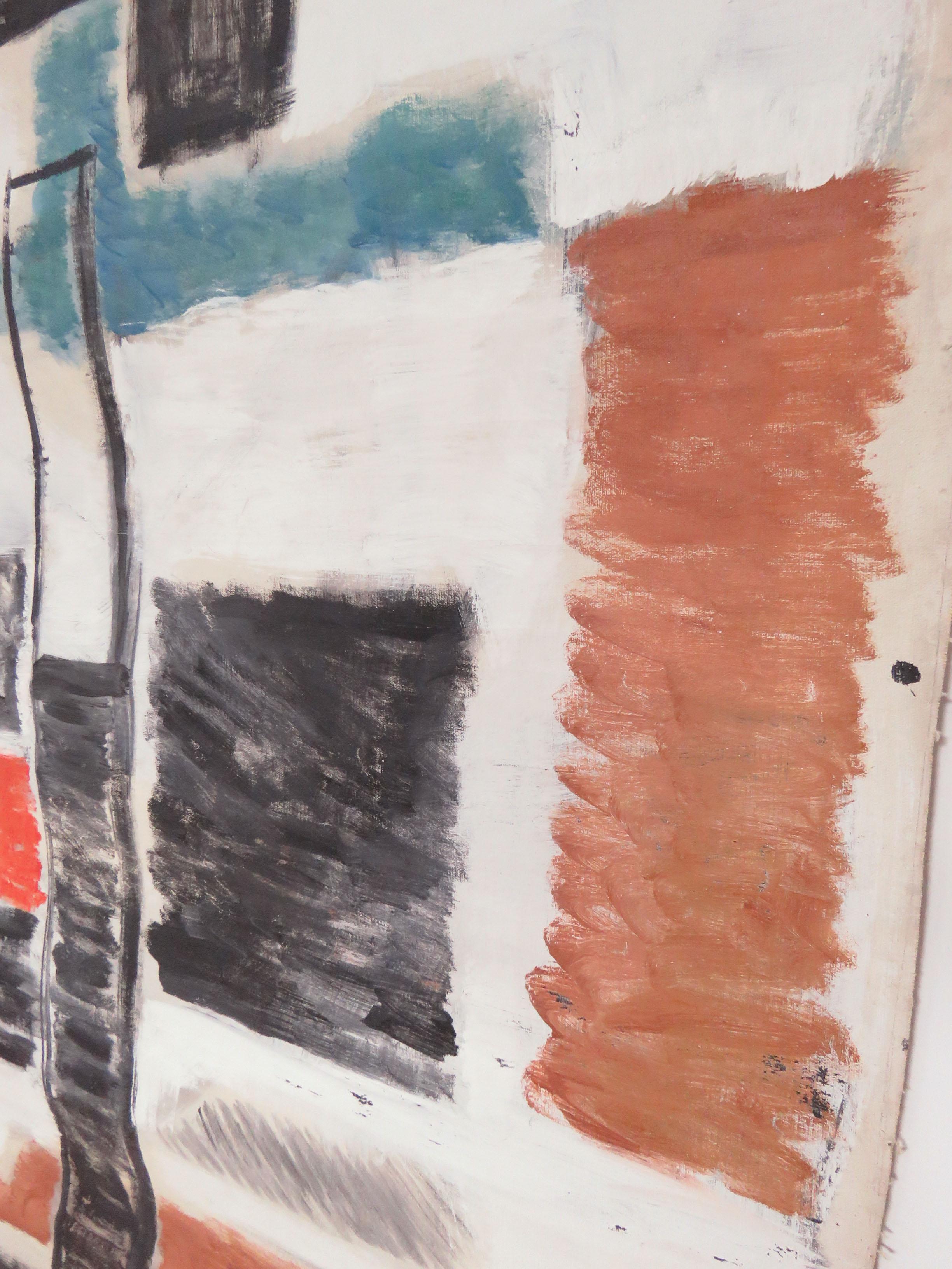 Modernist Abstract Painting by Phillip Callahan, circa 1960s In Good Condition In Peabody, MA