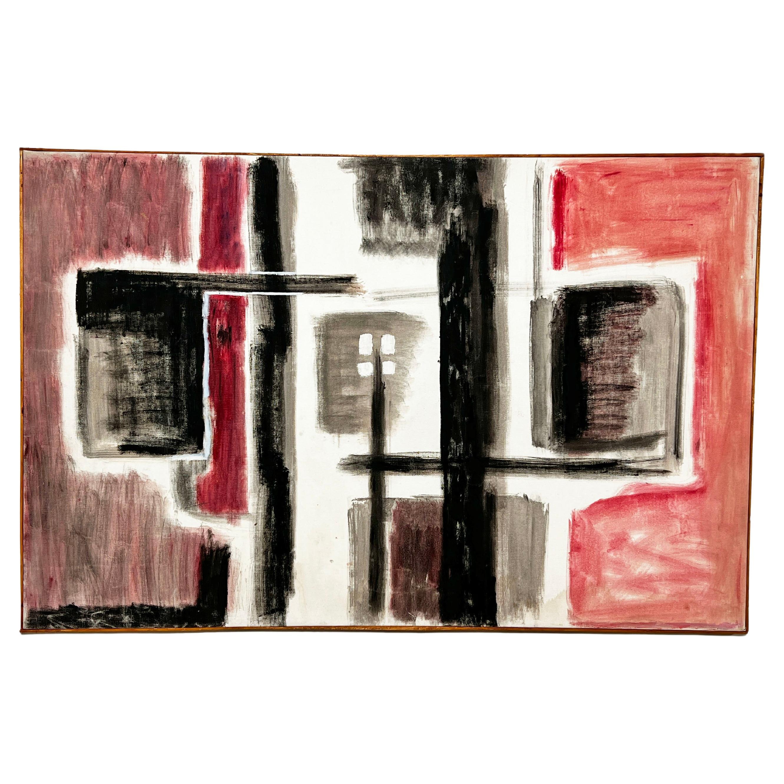 Pintura abstracta modernista del expresionista neoyorquino Phillip Callahan, hacia la década de 1960