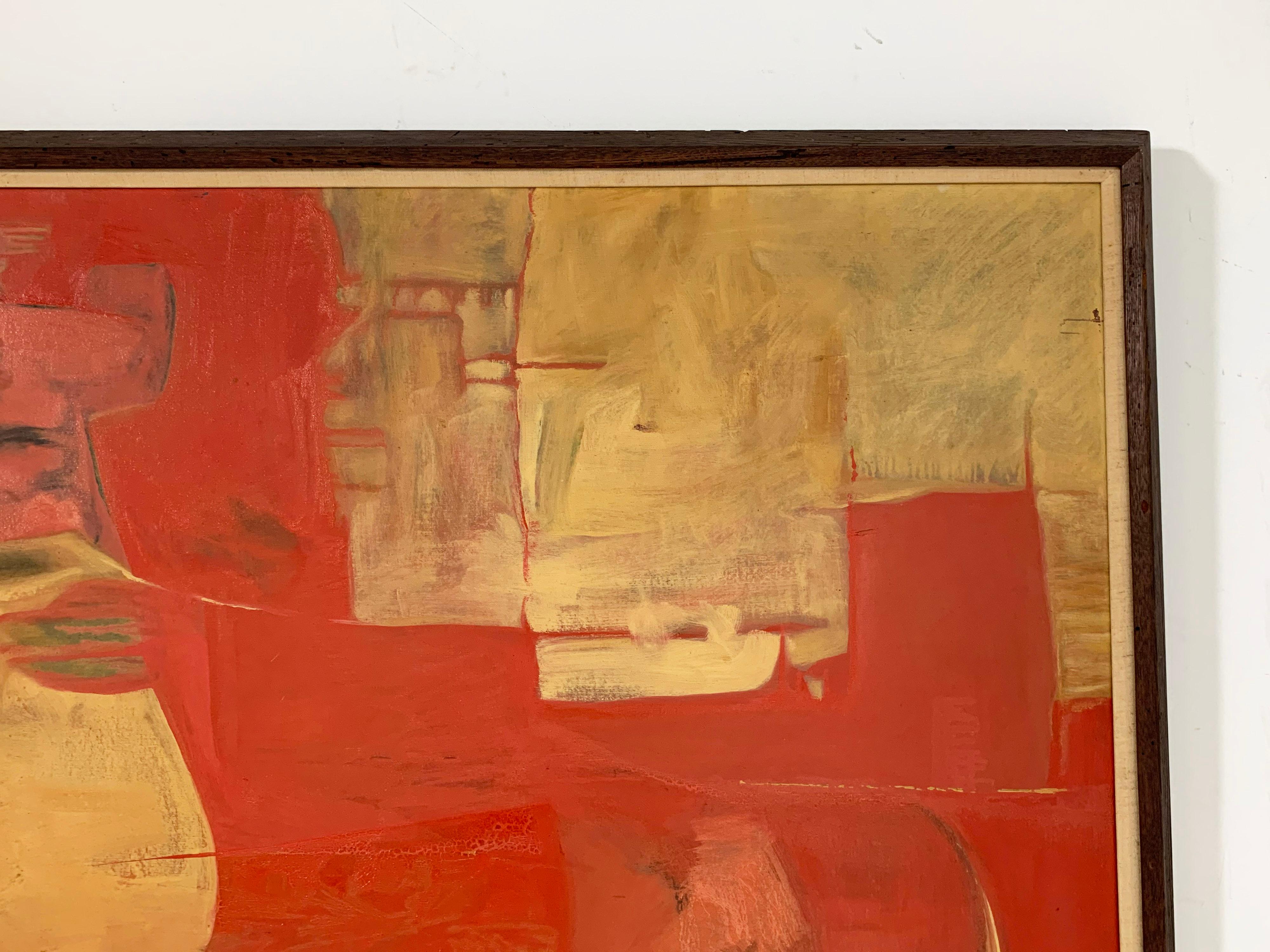 American Modernist Abstract Painting by Sy Rudman, Circa 1960s