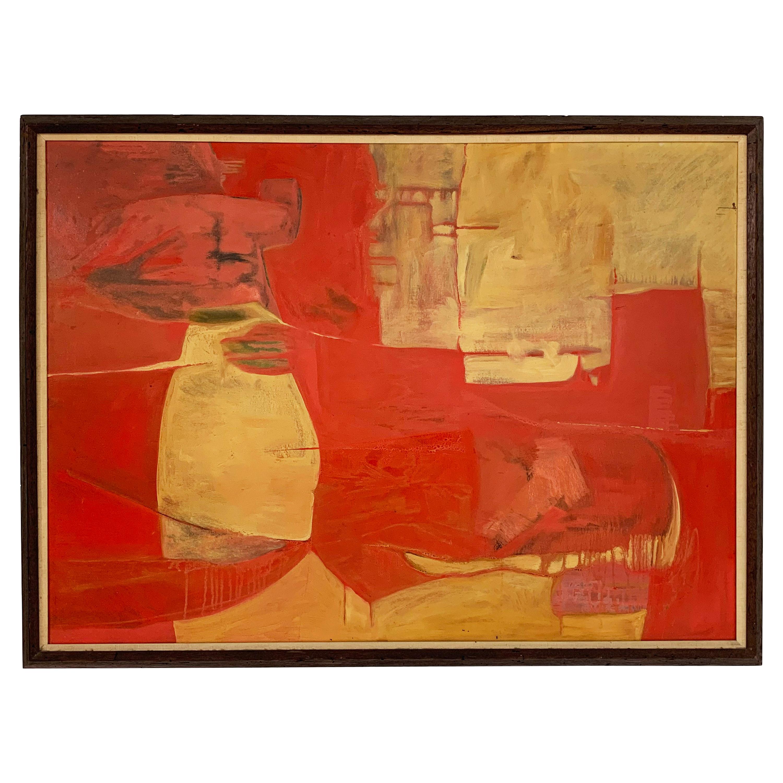 Modernist Abstract Painting by Sy Rudman, Circa 1960s