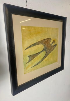 Peinture abstraite moderniste , encre, de Martha Visser t hooft vers 1961