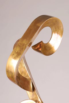 Modernist Abstract Polished Bronze Sculpture by Anne Harris
