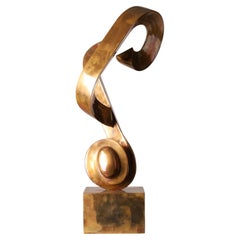Modernist Abstract Polished Bronze Sculpture by Anne Harris