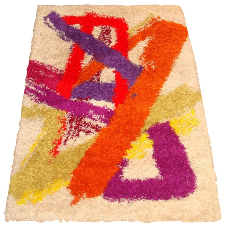 Modernist Abstract Rug Wall Hanging at 1stDibs