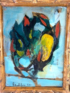 Modernist Abstract Still Life Oil Signed and Dated 1962
