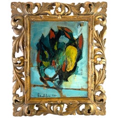 Modernist Abstract Still Life Oil Signed and Dated 1962