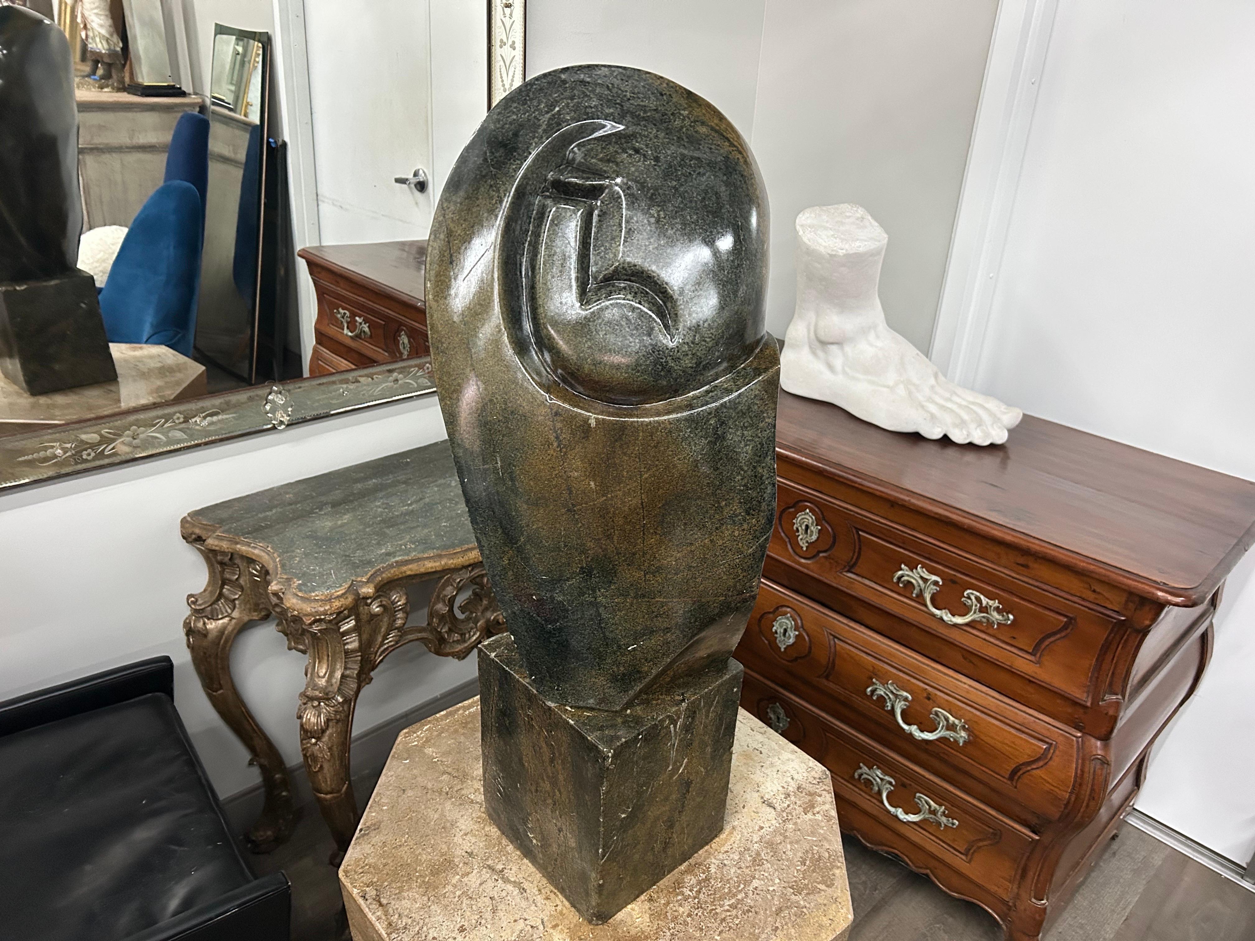 Modernist Abstract Stone Sculpture In Good Condition For Sale In Houston, TX