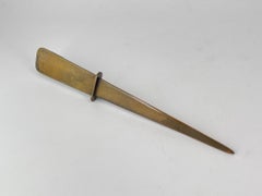 Modernist Abstract Sword Copper Plated Brass Letter Opener like Carl Aubock
