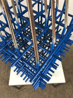 Modernist Abstract Welded Steel Sculpture "Blue Angle" by Robert Brock