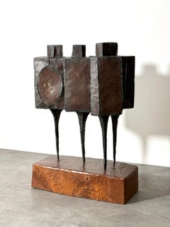 Modernist Abstract Figurative Sculpture by Stephen Veresh in Welded Steel 1970s