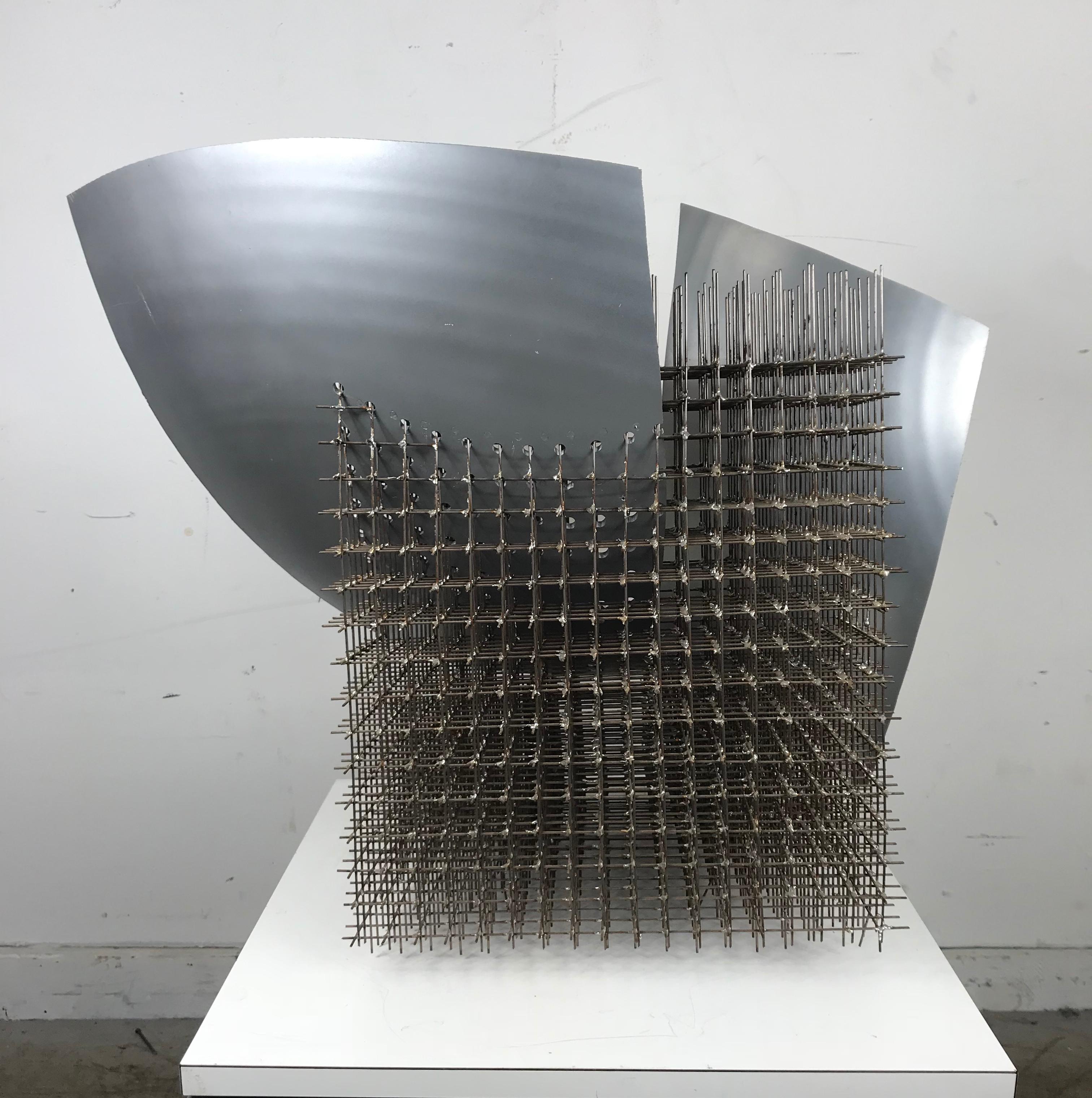 American Modernist Abstract Welded Steel Sculpture 