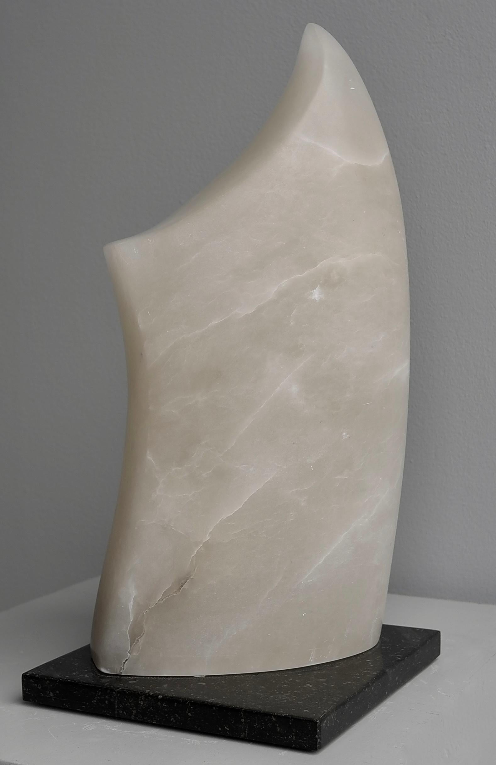 Mid-Century Modern Modernist Abstract White Alabaster Sculpture, The Netherlands circa 1970 For Sale