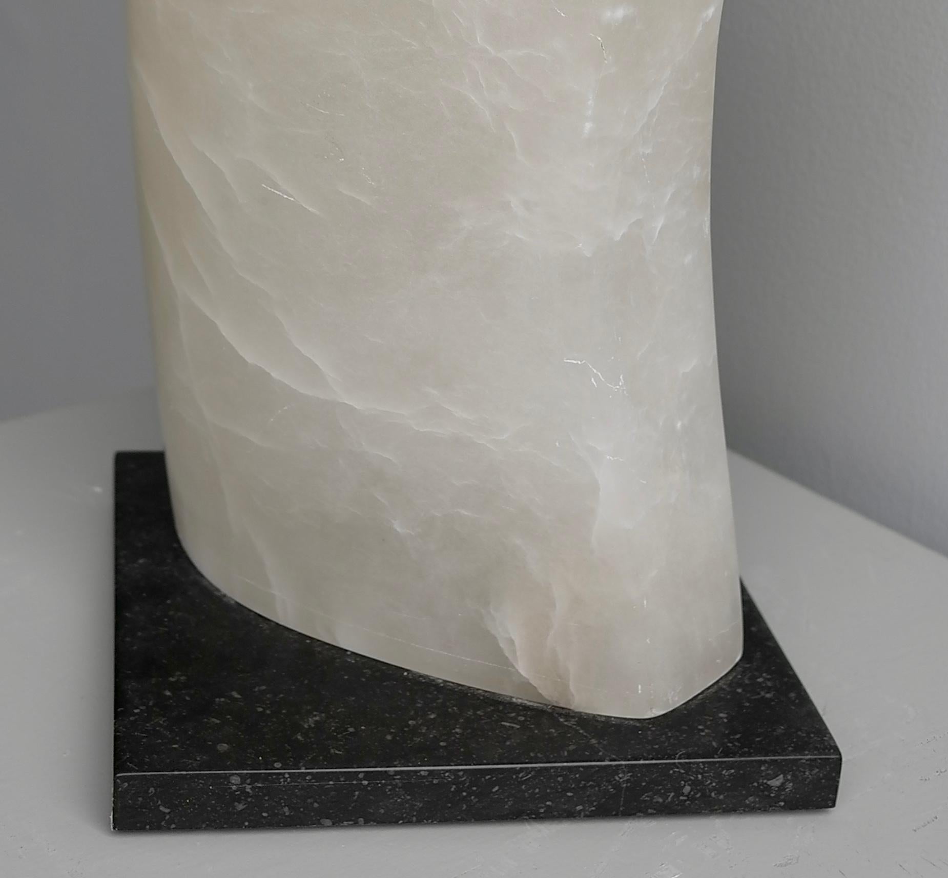Late 20th Century Modernist Abstract White Alabaster Sculpture, The Netherlands circa 1970 For Sale