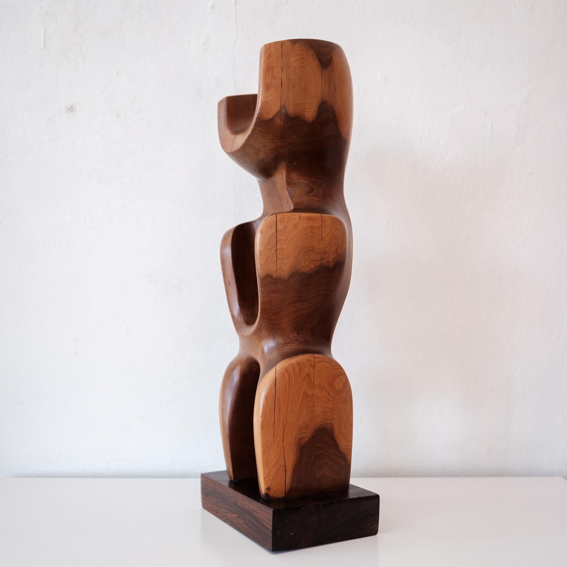 Modernist Abstract Wood Sculpture 1960s 3