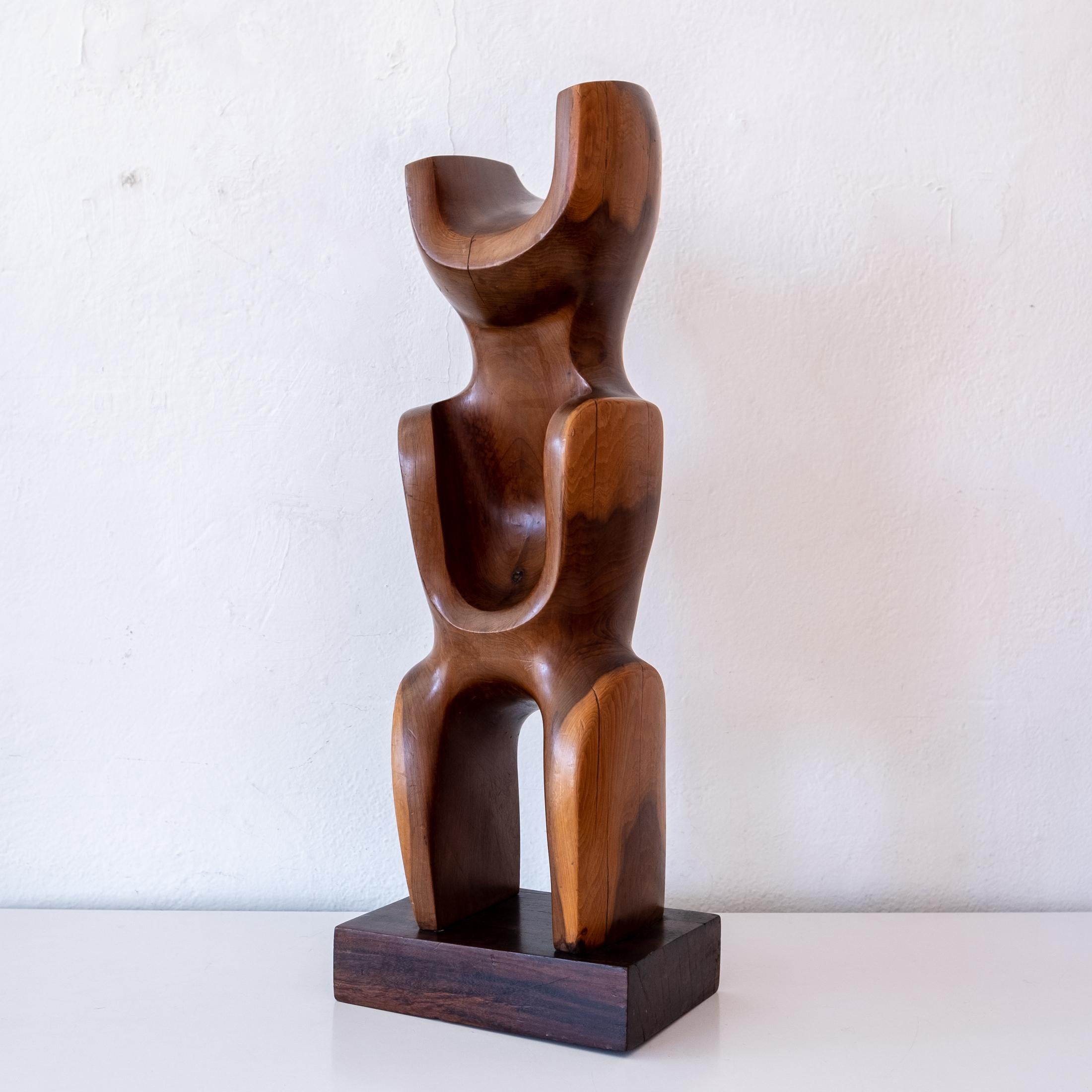 Modernist Abstract Wood Sculpture 1960s 4