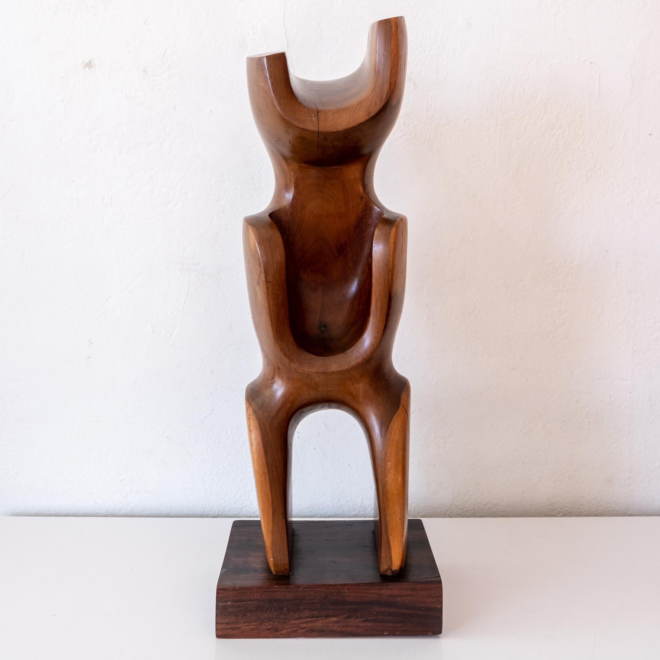 Mid-Century Modern Modernist Abstract Wood Sculpture 1960s